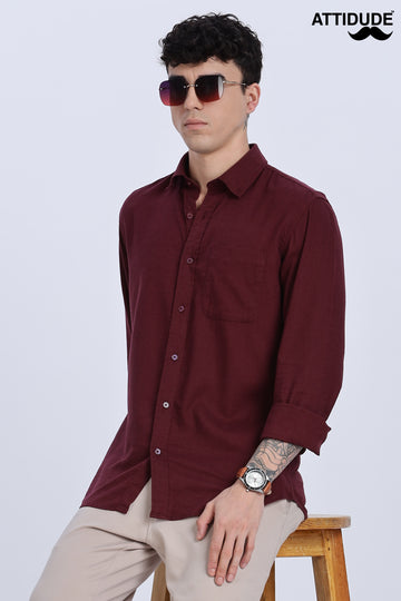 Solid Linen Button Down Full Sleeve Shirt (Article B0166)