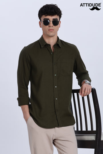 Solid Linen Button Down Full Sleeve Shirt (Article B0166)