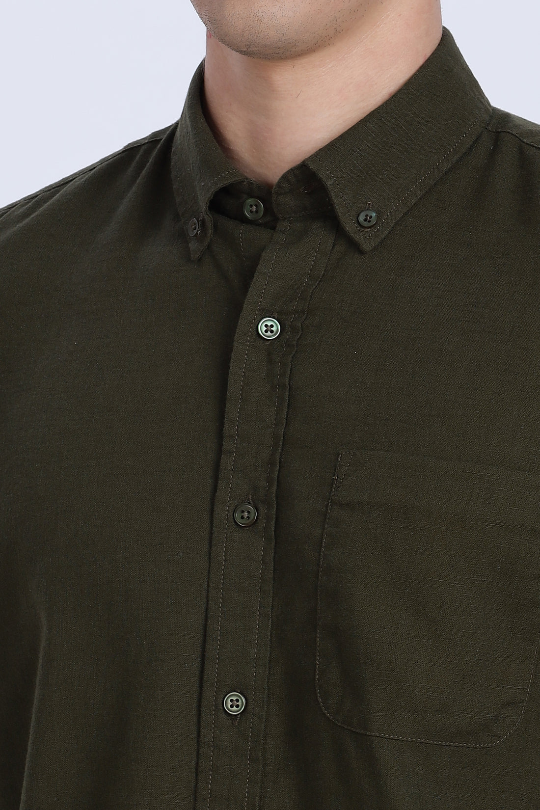Solid Linen Button Down Full Sleeve Shirt (Article B0166)