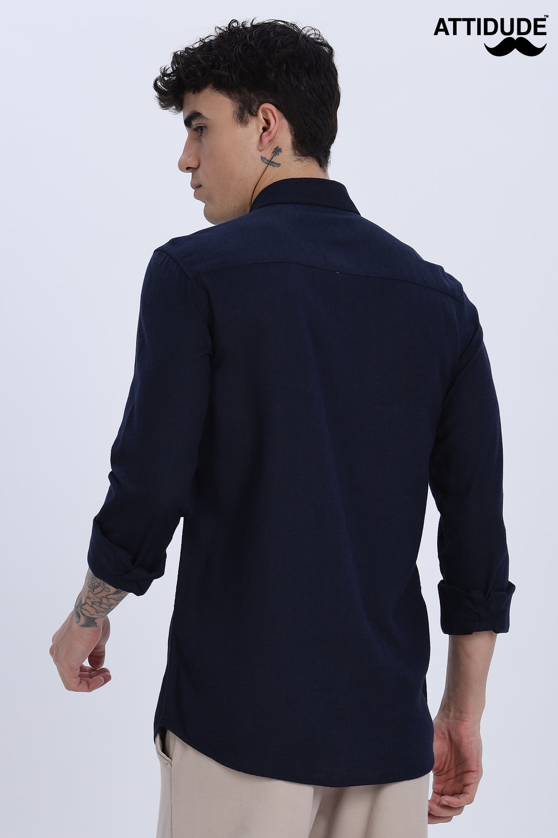 Solid Linen Button Down Full Sleeve Shirt (Article B0166)
