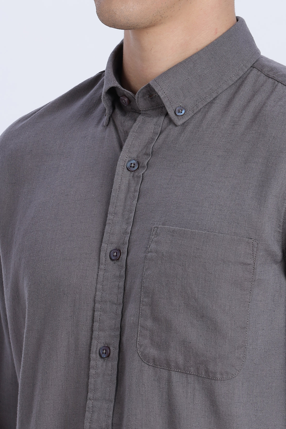 Solid Linen Button Down Full Sleeve Shirt (Article B0166)