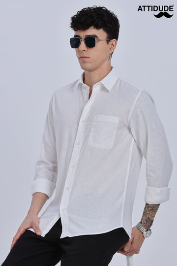 Solid Linen Button Down Full Sleeve Shirt (Article B0166)