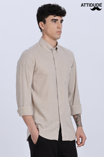 Solid Linen Button Down Full Sleeve Shirt (Article B0166)