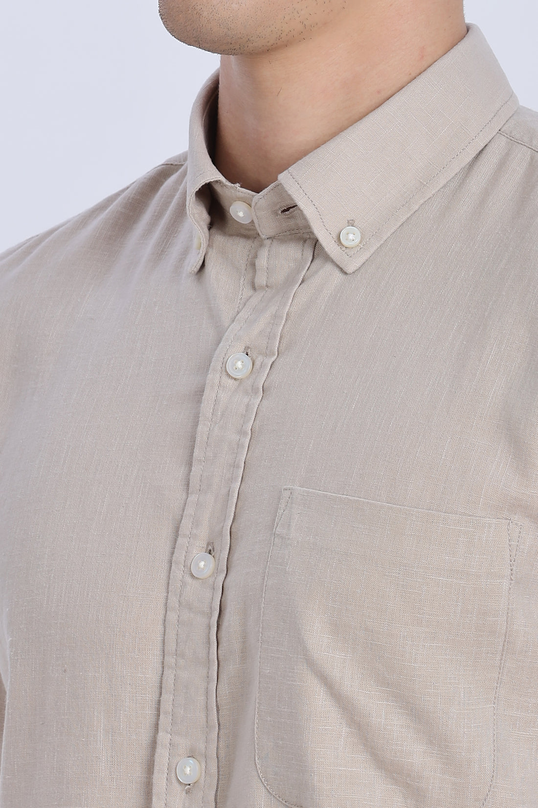Solid Linen Button Down Full Sleeve Shirt (Article B0166)