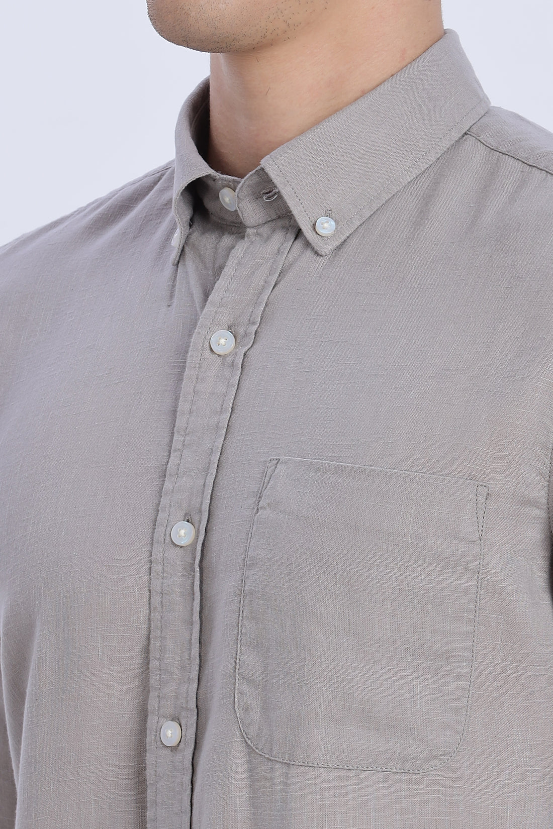 Solid Linen Button Down Full Sleeve Shirt (Article B0166)