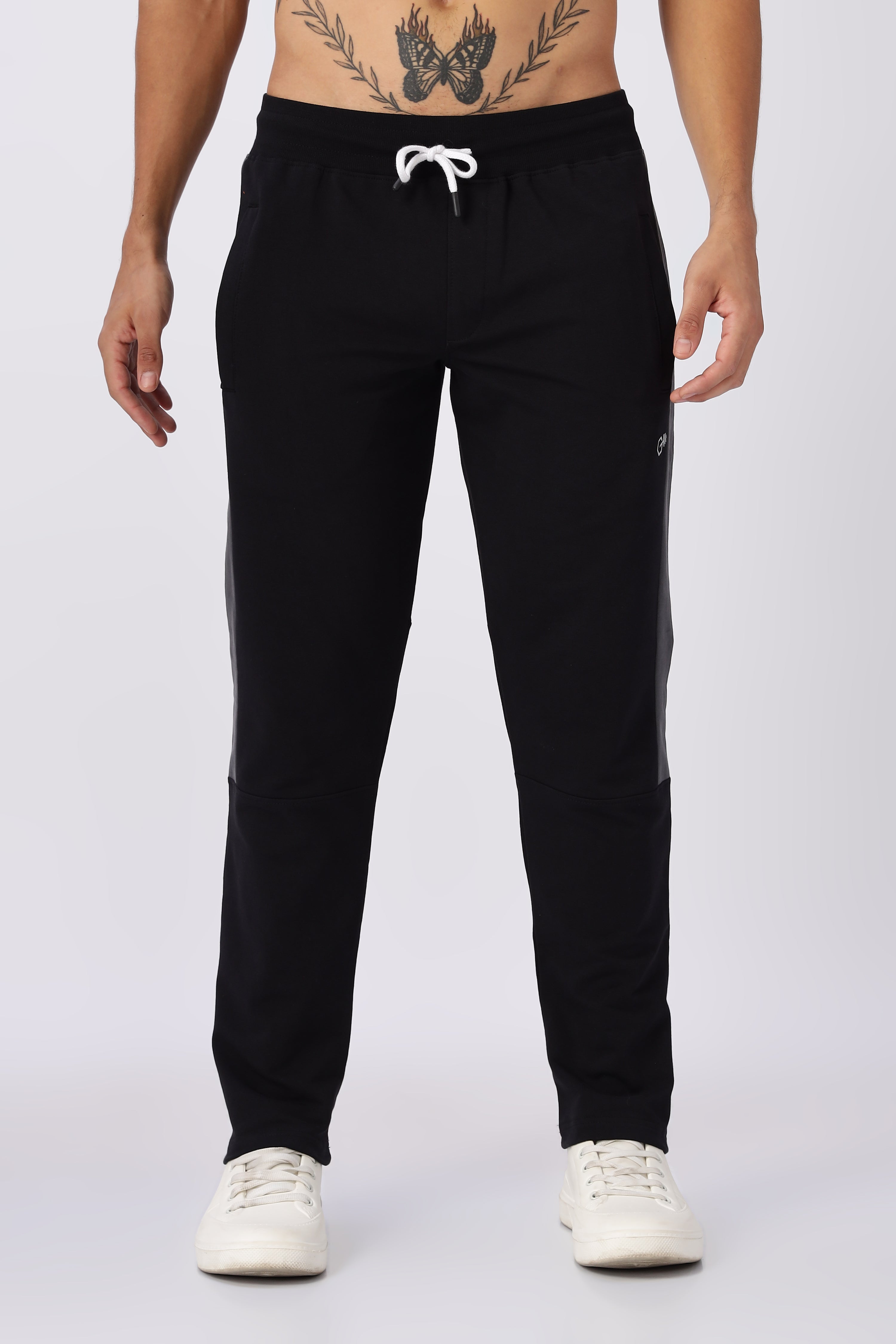 Navy Blue Mid Rise Gymvampyr Track Pants