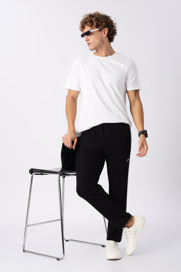 Black Gymvampyr Track Pants with Side Stripes