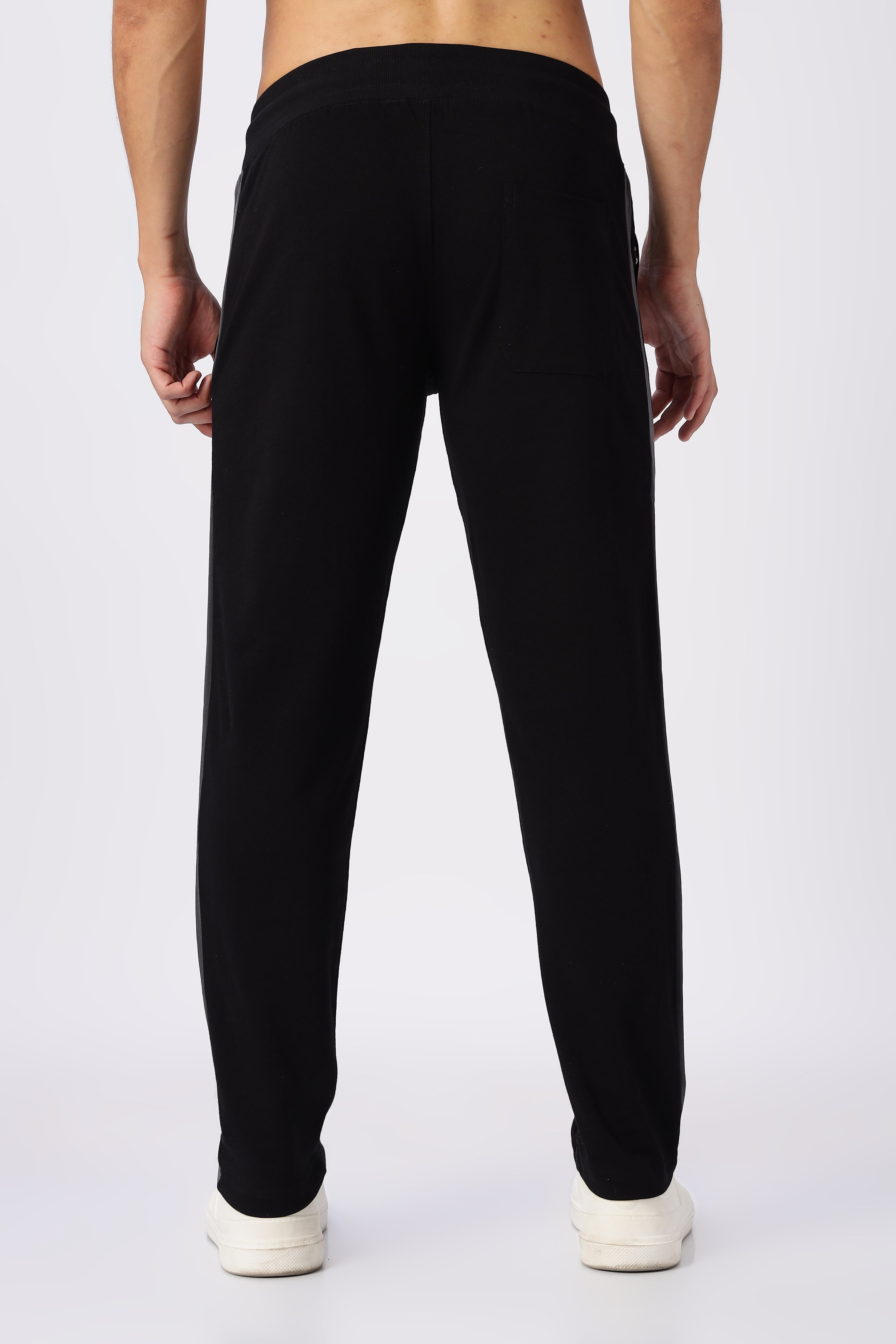 Black Gymvampyr Track Pants with Side Stripes