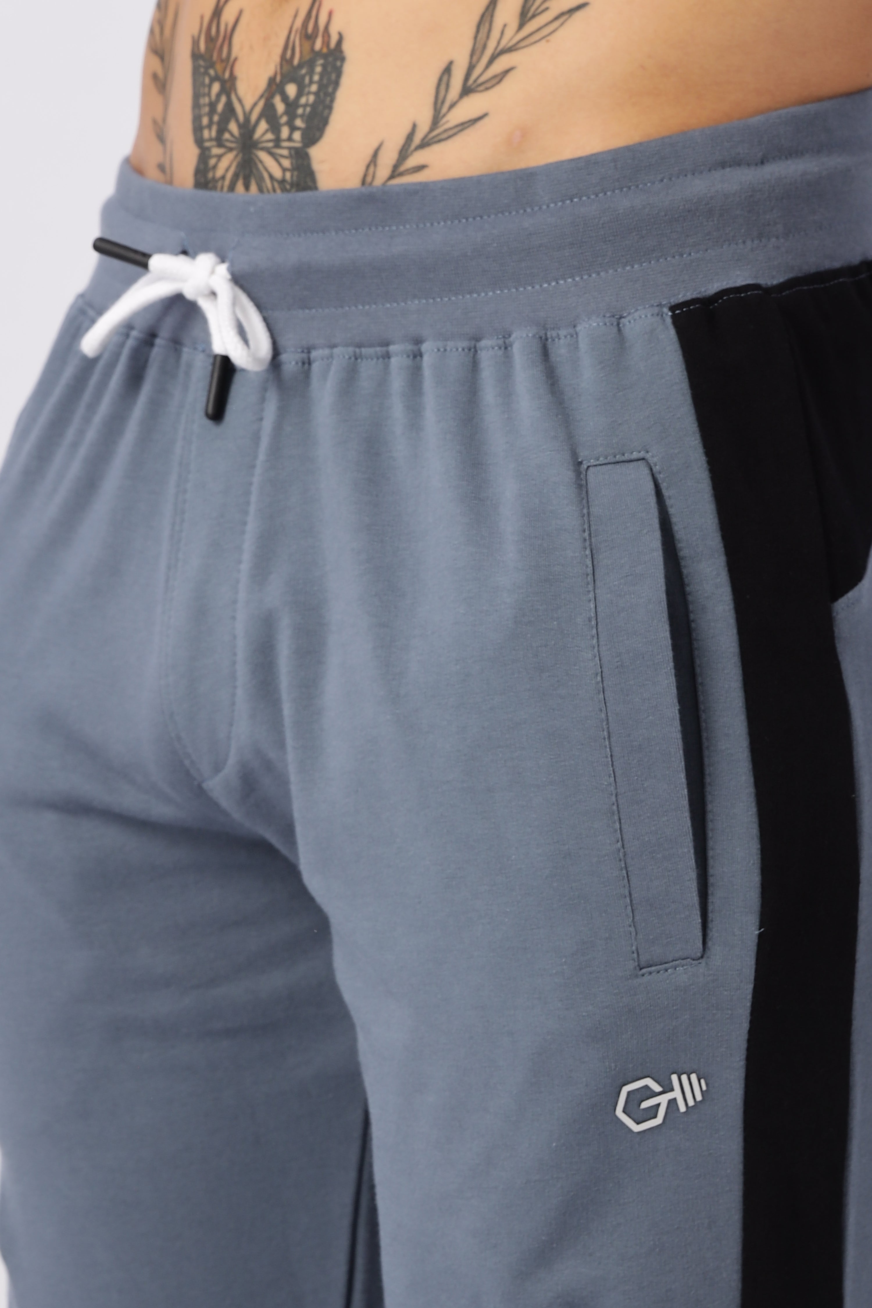 Blue Mid Rise Gymvampyr Track Pants