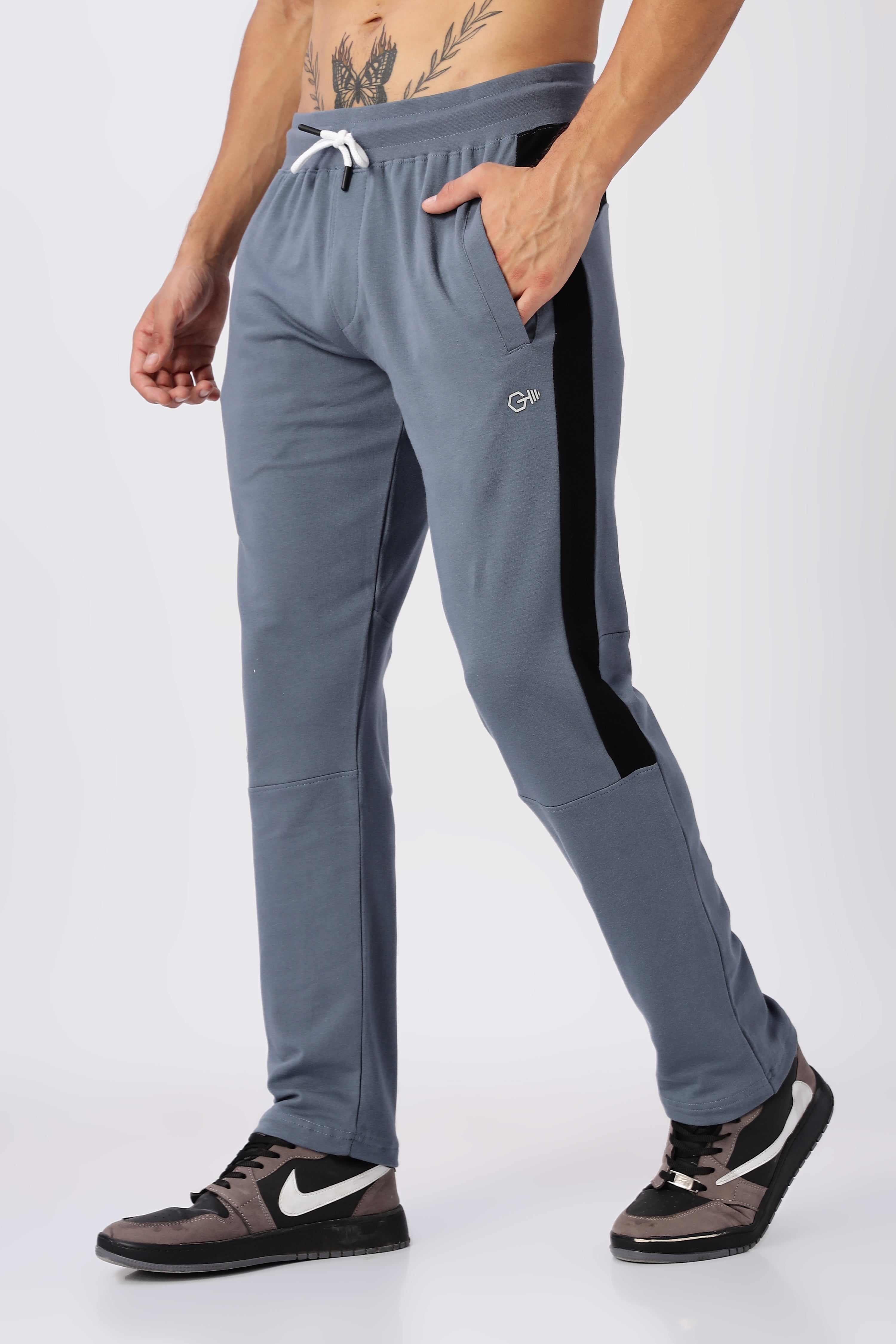 Blue Mid Rise Gymvampyr Track Pants