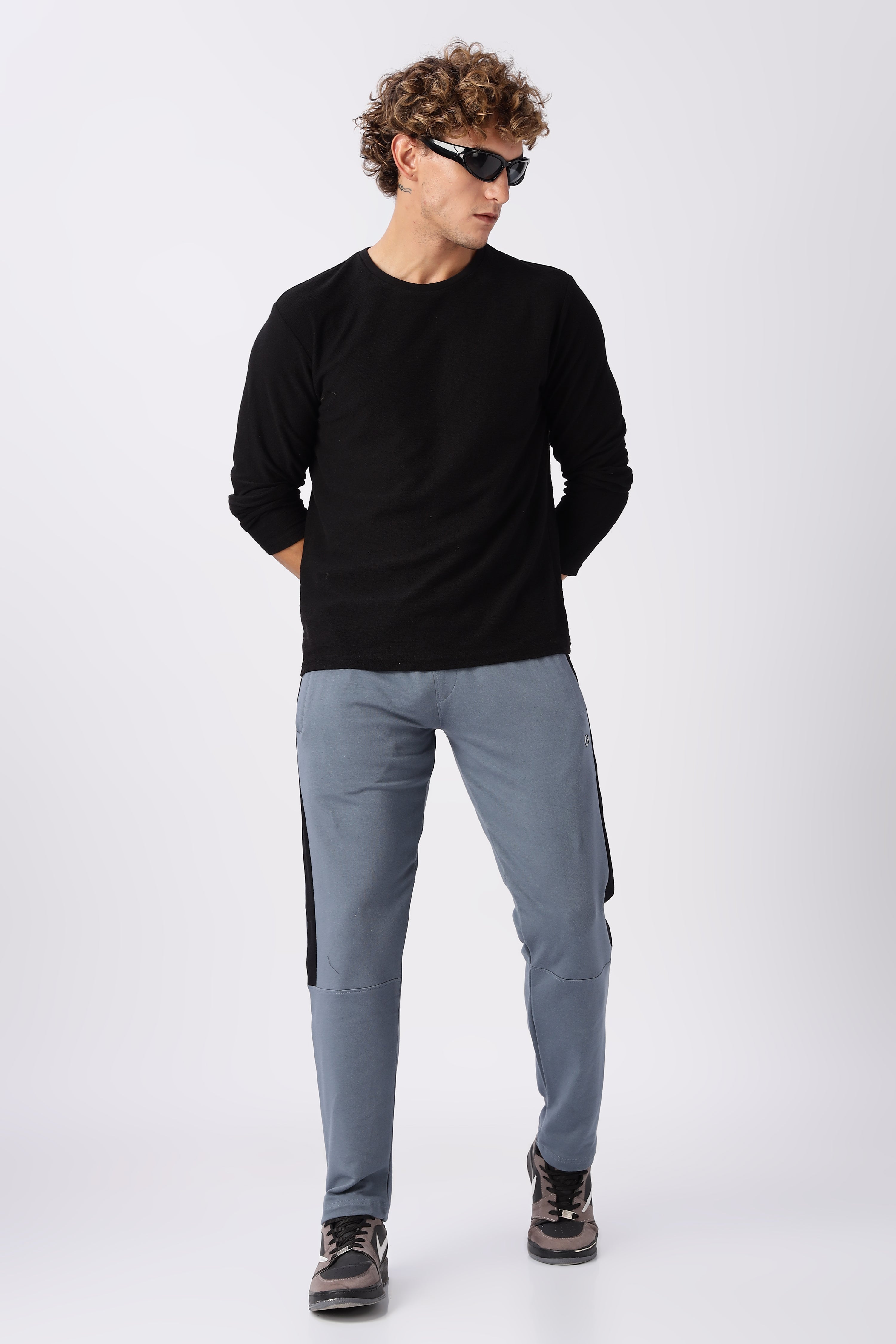 Blue Mid Rise Gymvampyr Track Pants
