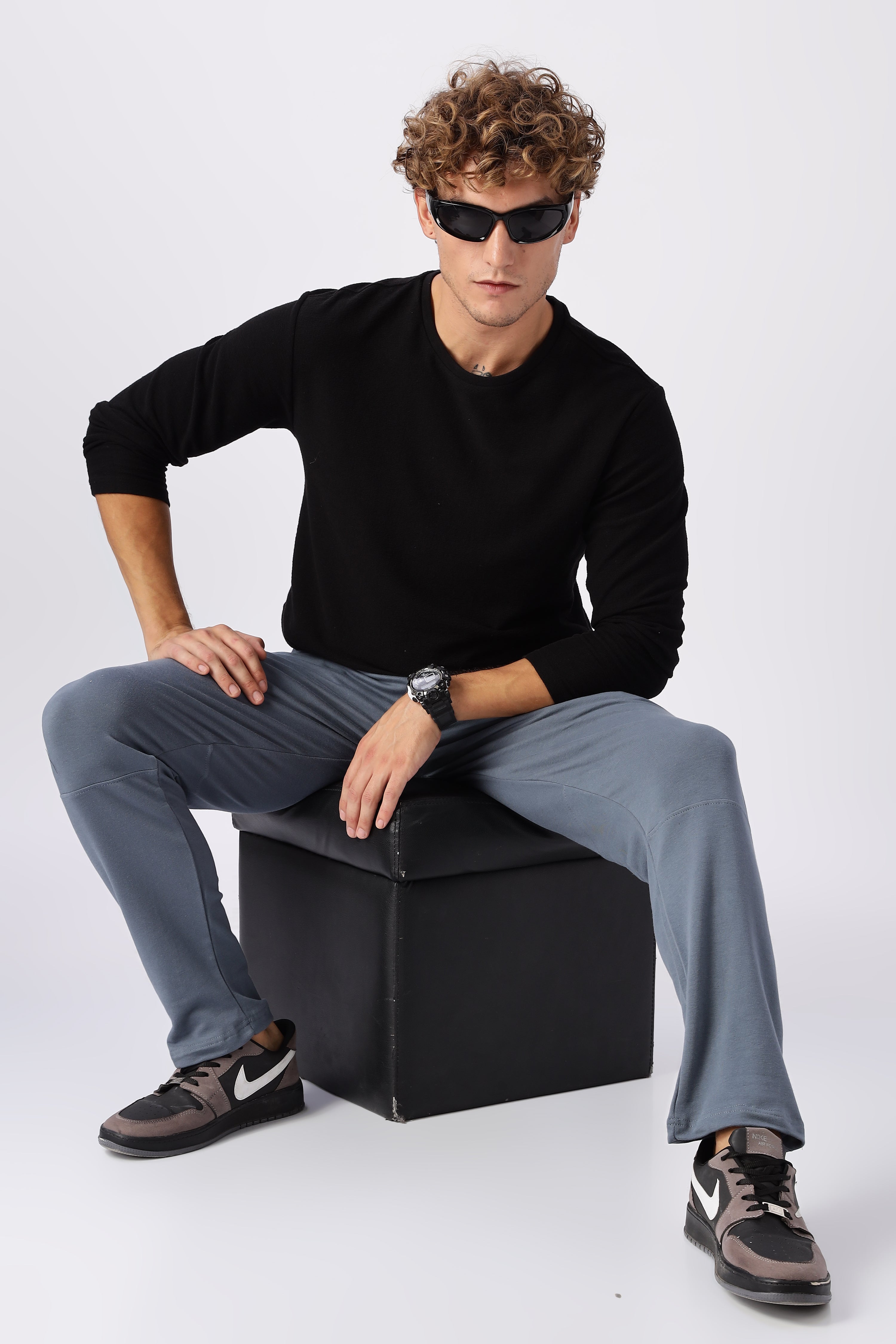 Blue Mid Rise Gymvampyr Track Pants