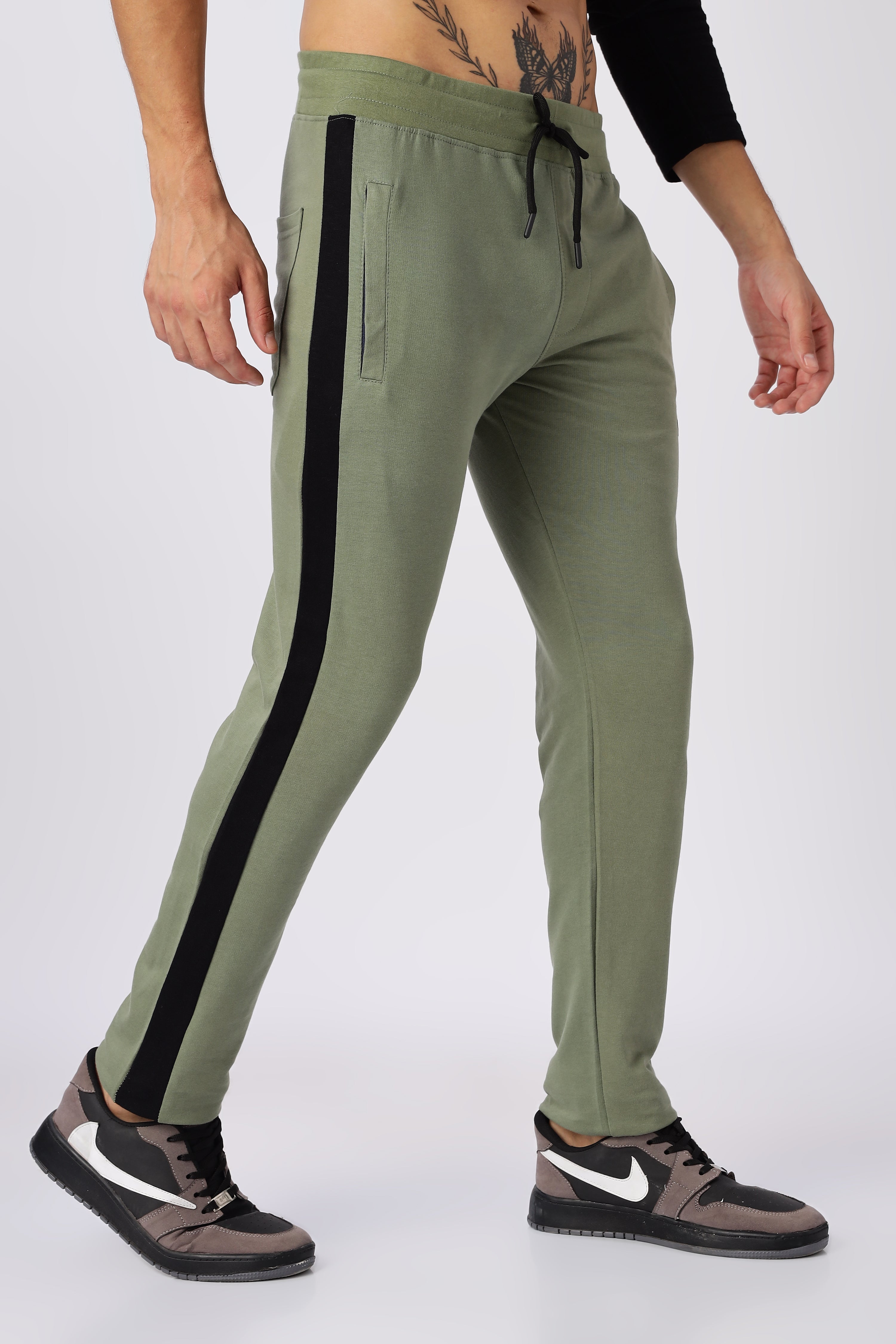 Green Gymvampyr Track Pants with Side Stripe