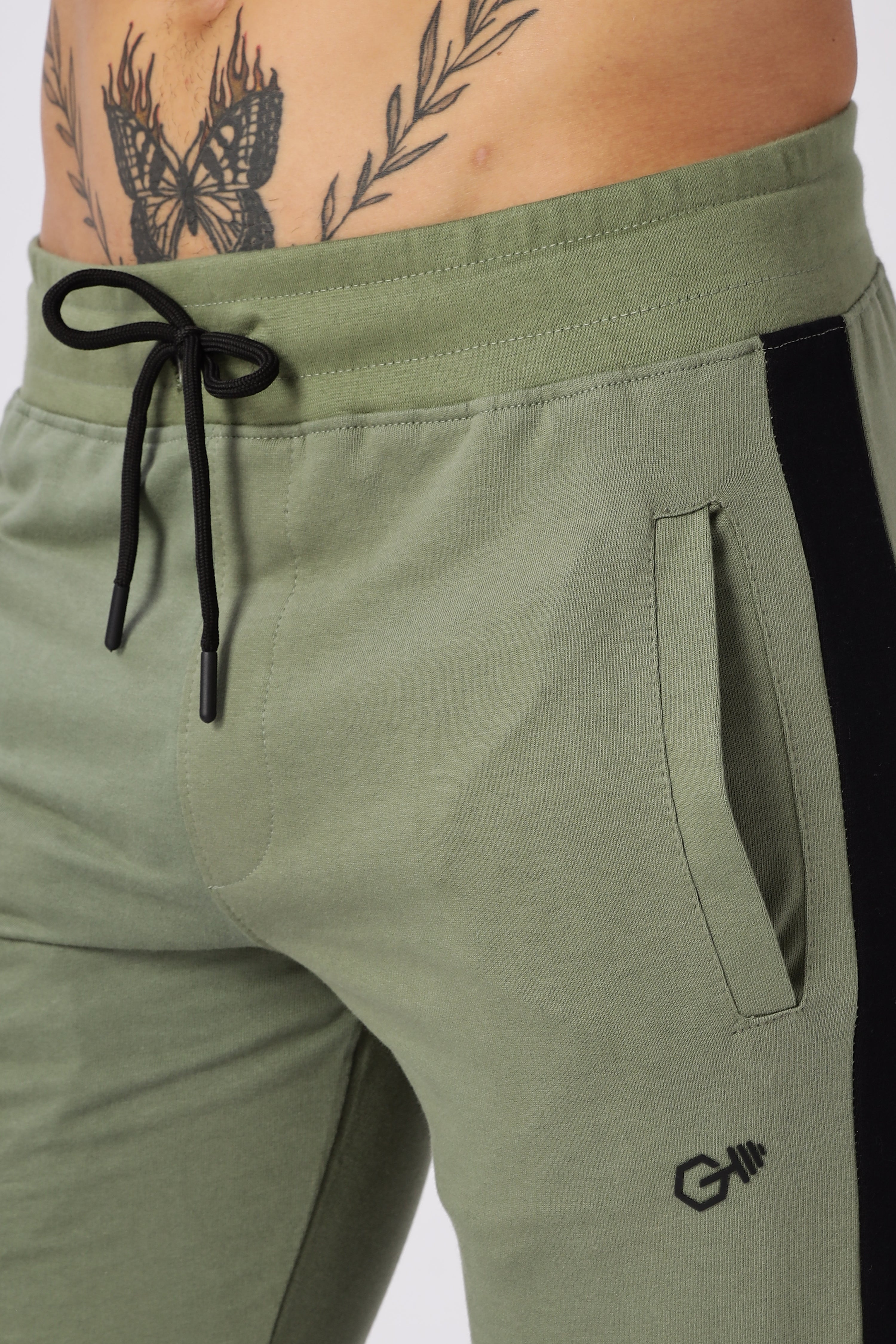 Green Gymvampyr Track Pants with Side Stripe