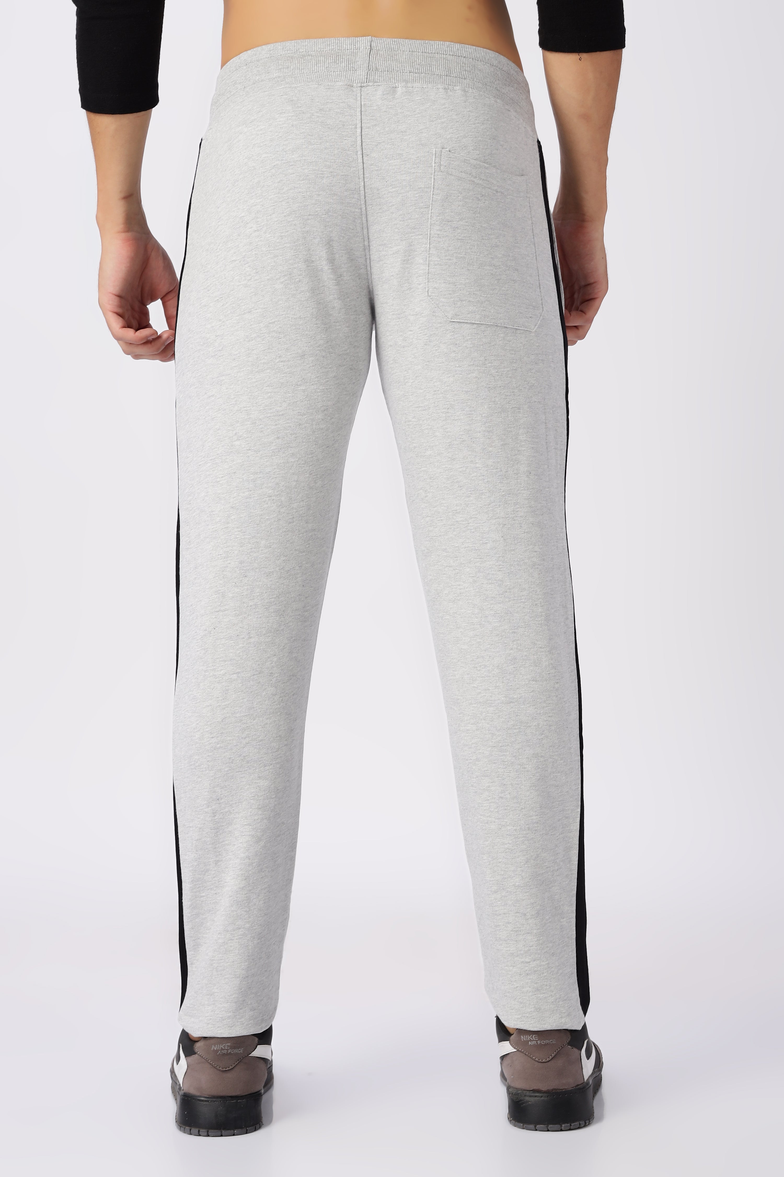 Light Grey Gymvampyr Track Pants with Side Stripe