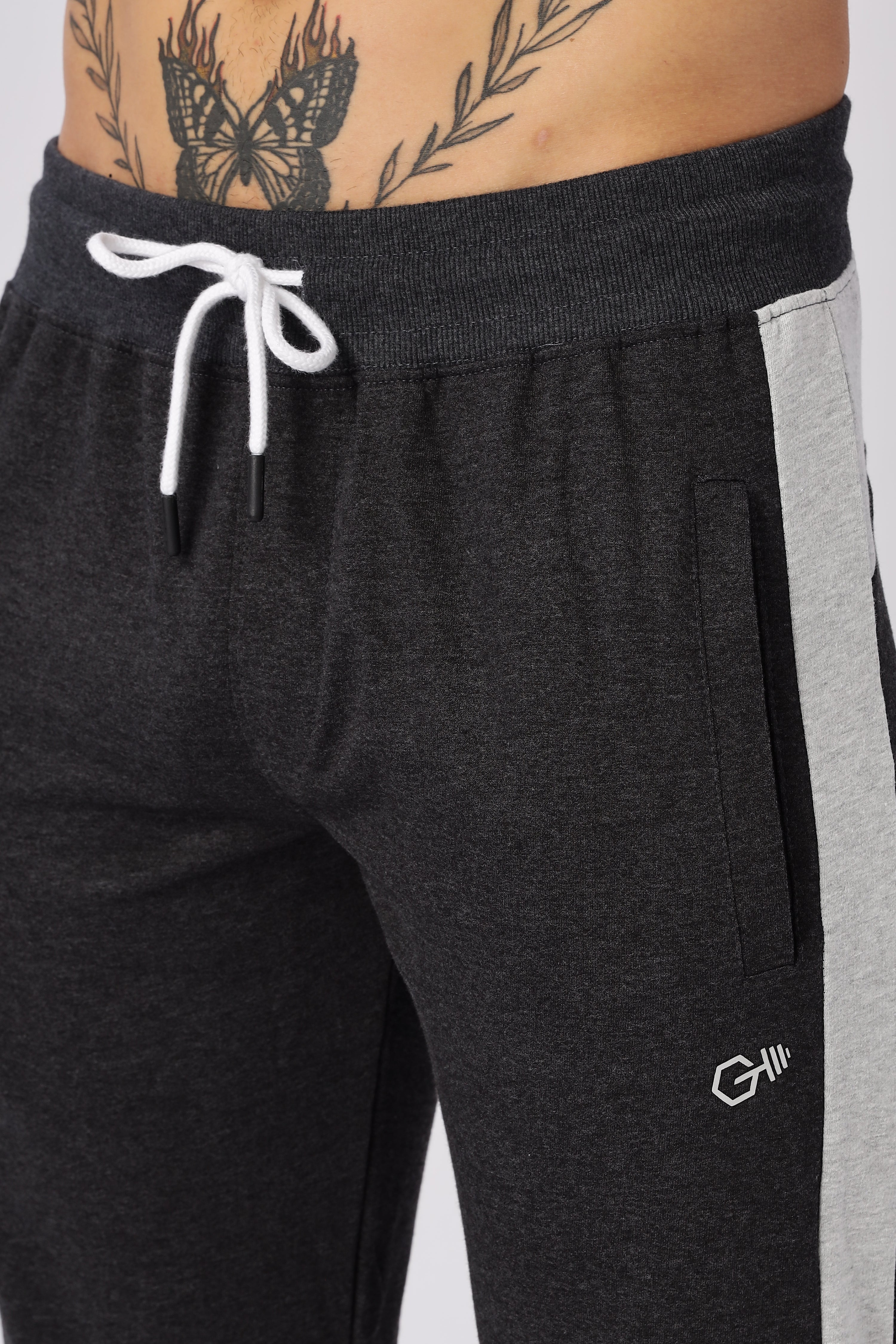 Dark Grey Mid Rise Gymvampyr Track Pants