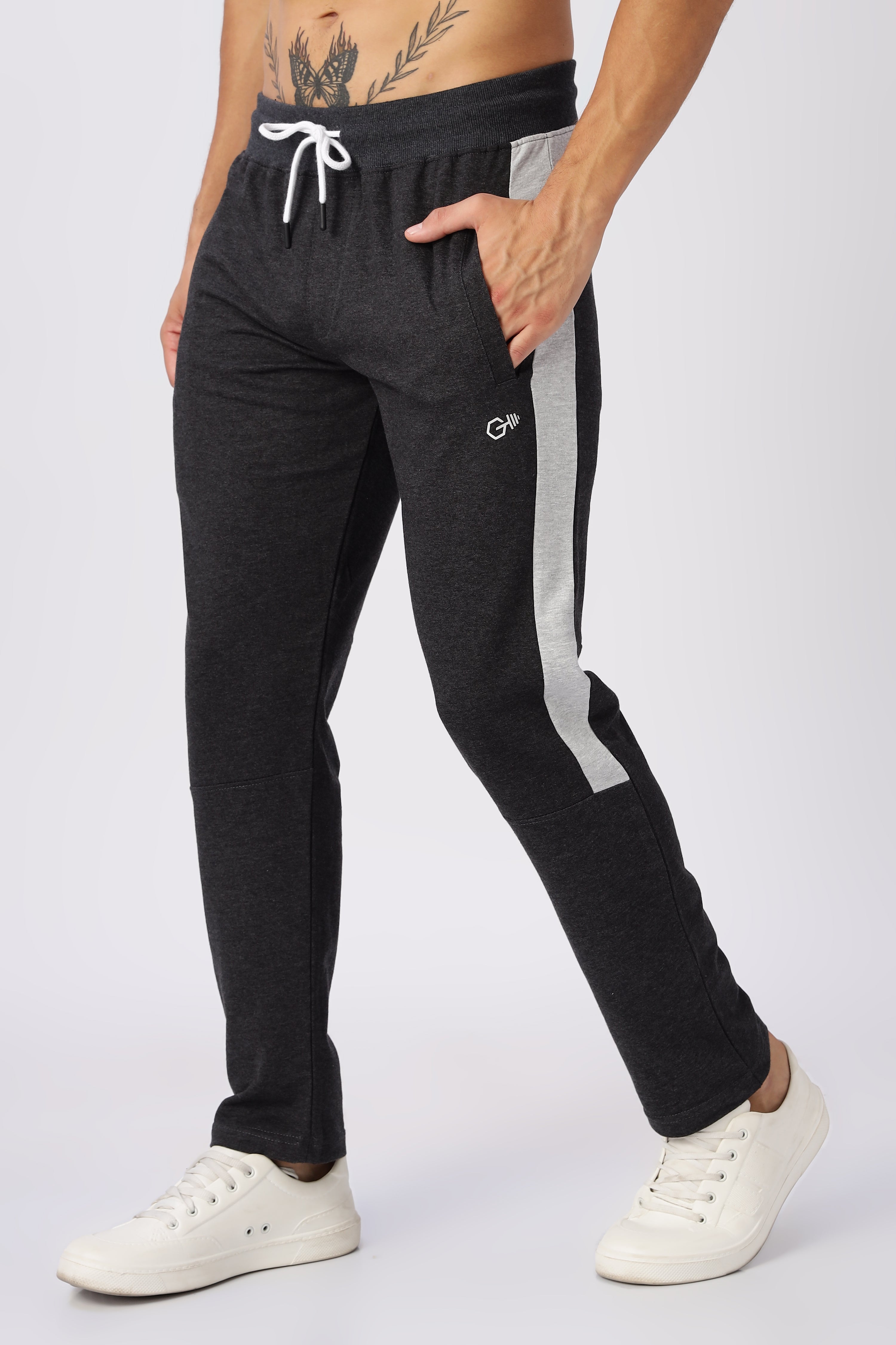 Dark Grey Mid Rise Gymvampyr Track Pants