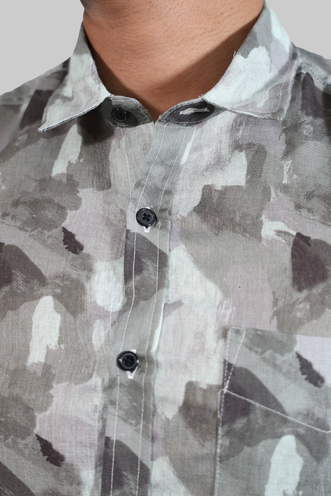 Camouflage Linen Digital Printed Full Sleeve Shirt