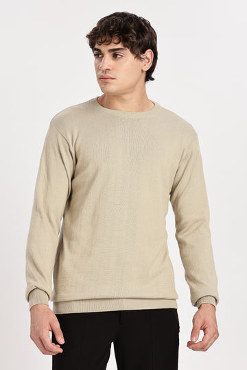 The Essential Crewneck Jumper in Standstone (Article - 27287)