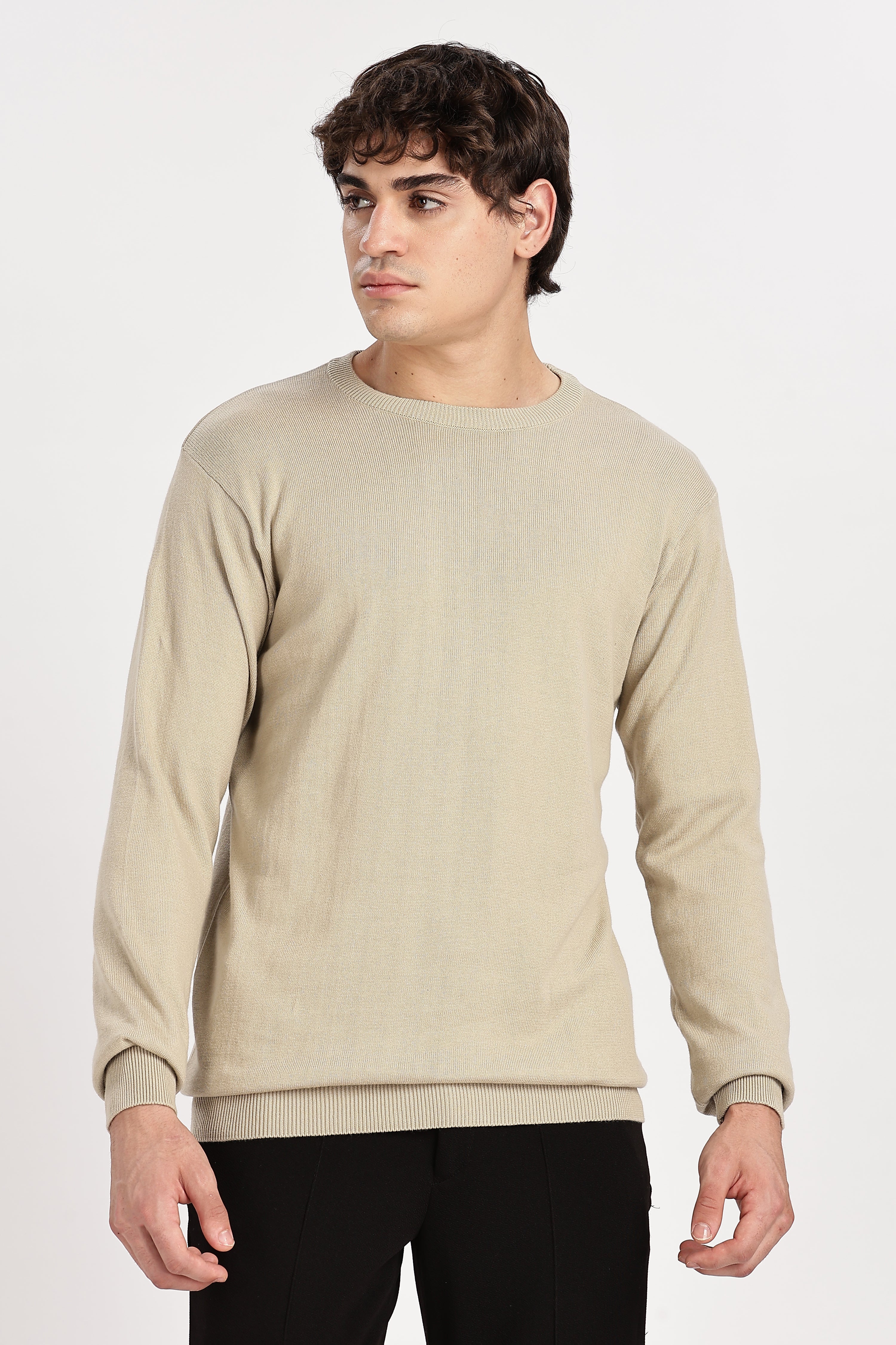 The Essential Crewneck Jumper in Standstone