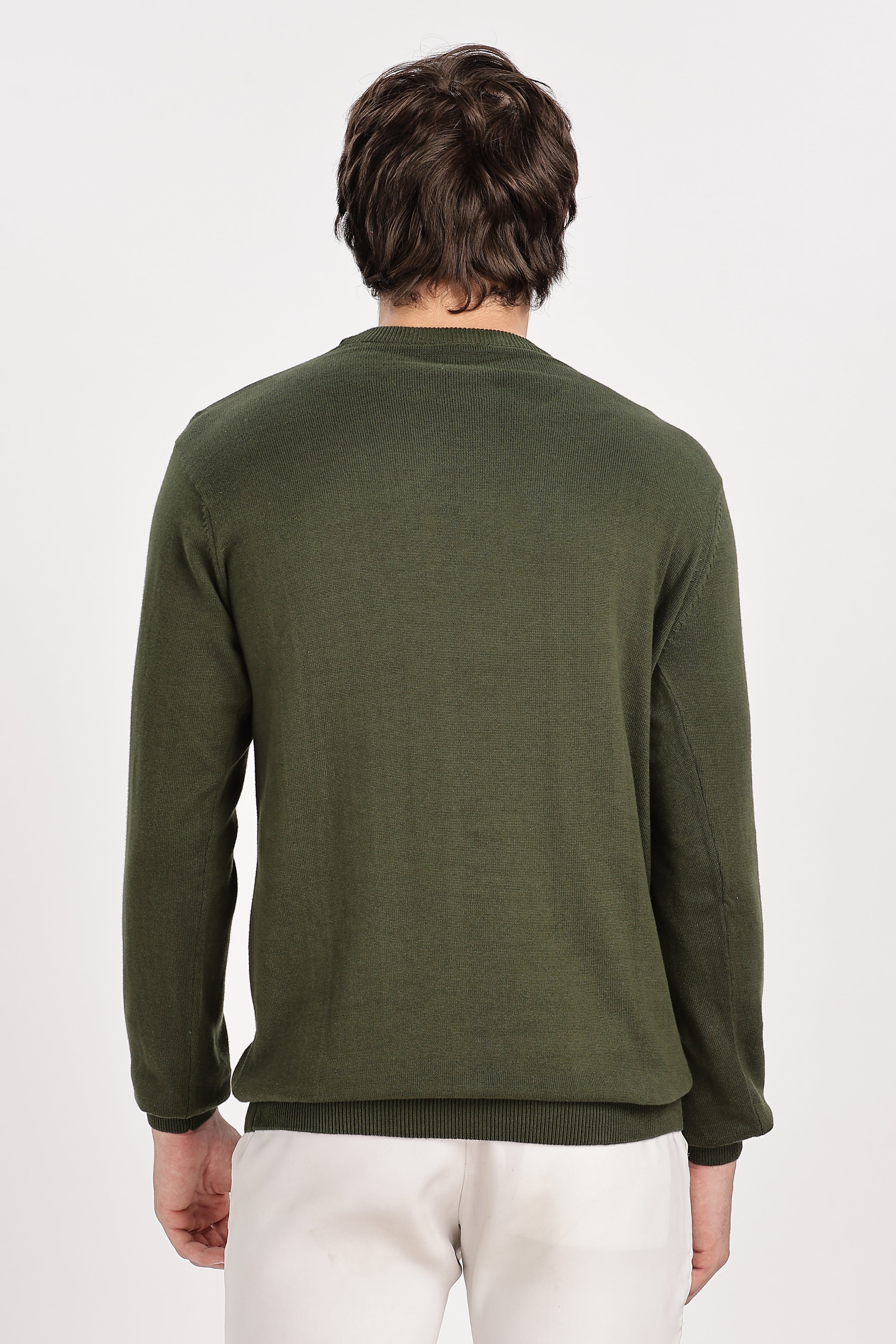 The Essential Crewneck Jumper in Bottle Green