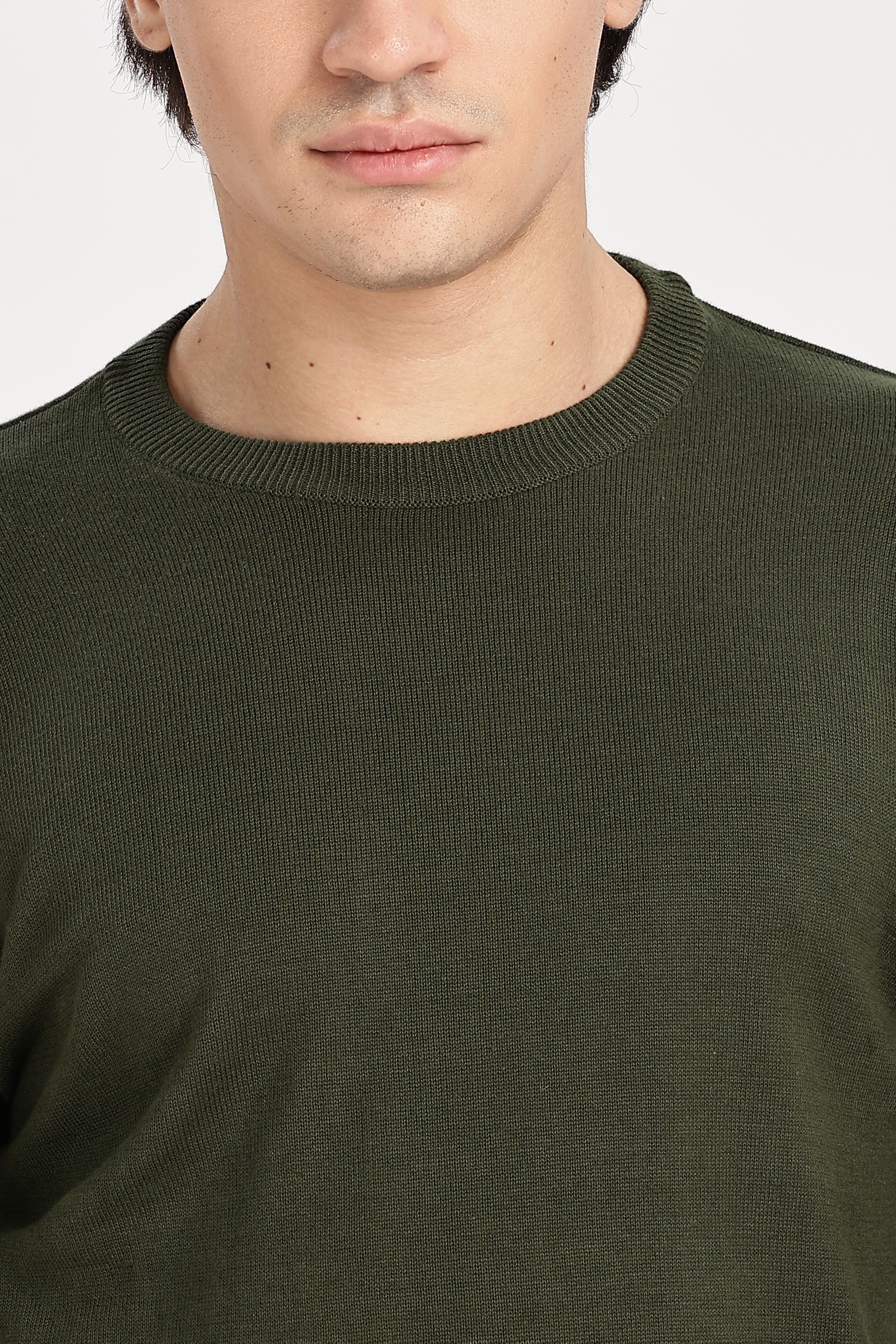 The Essential Crewneck Jumper in Bottle Green