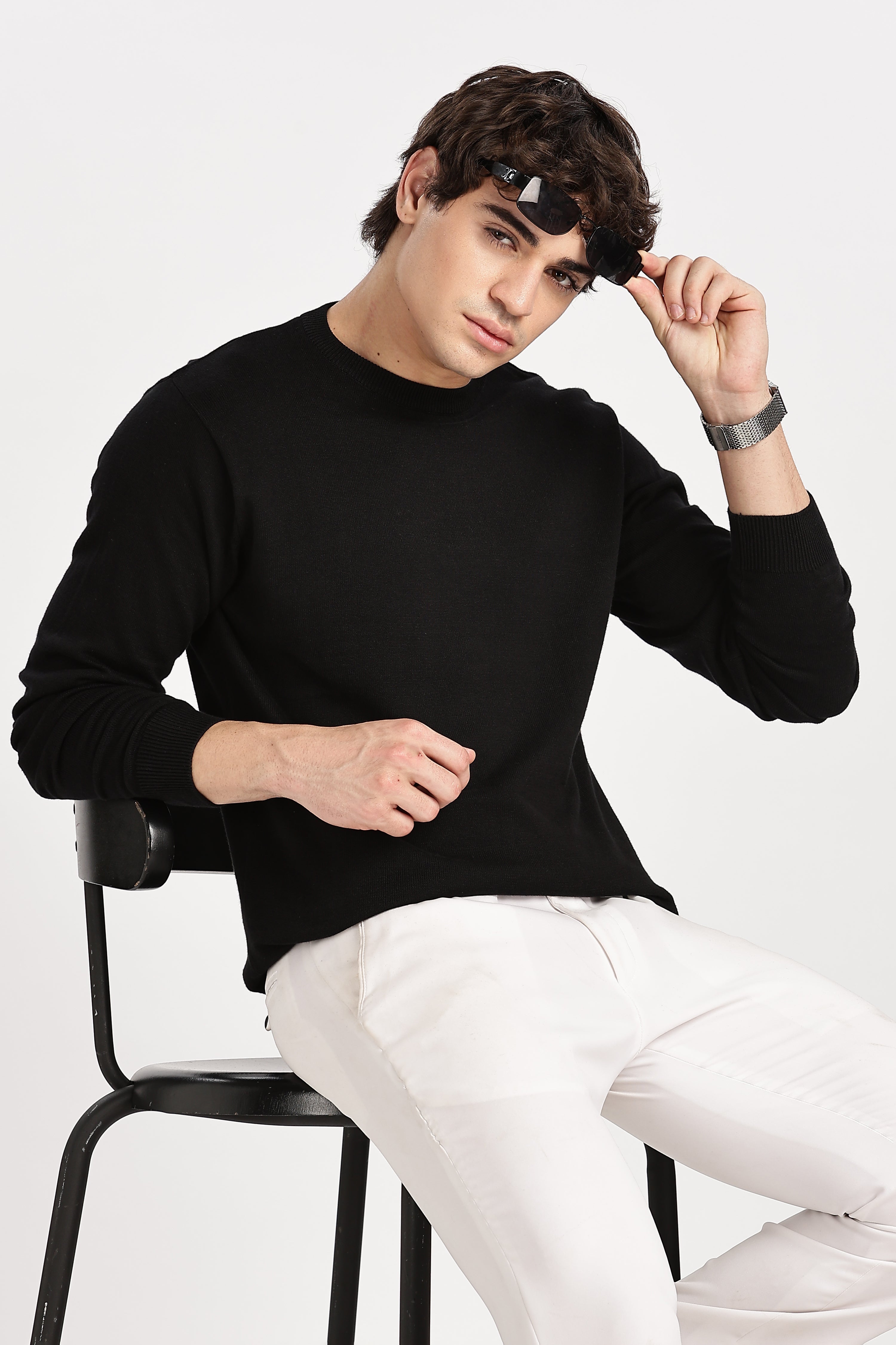 The Essential Crewneck Jumper in Black