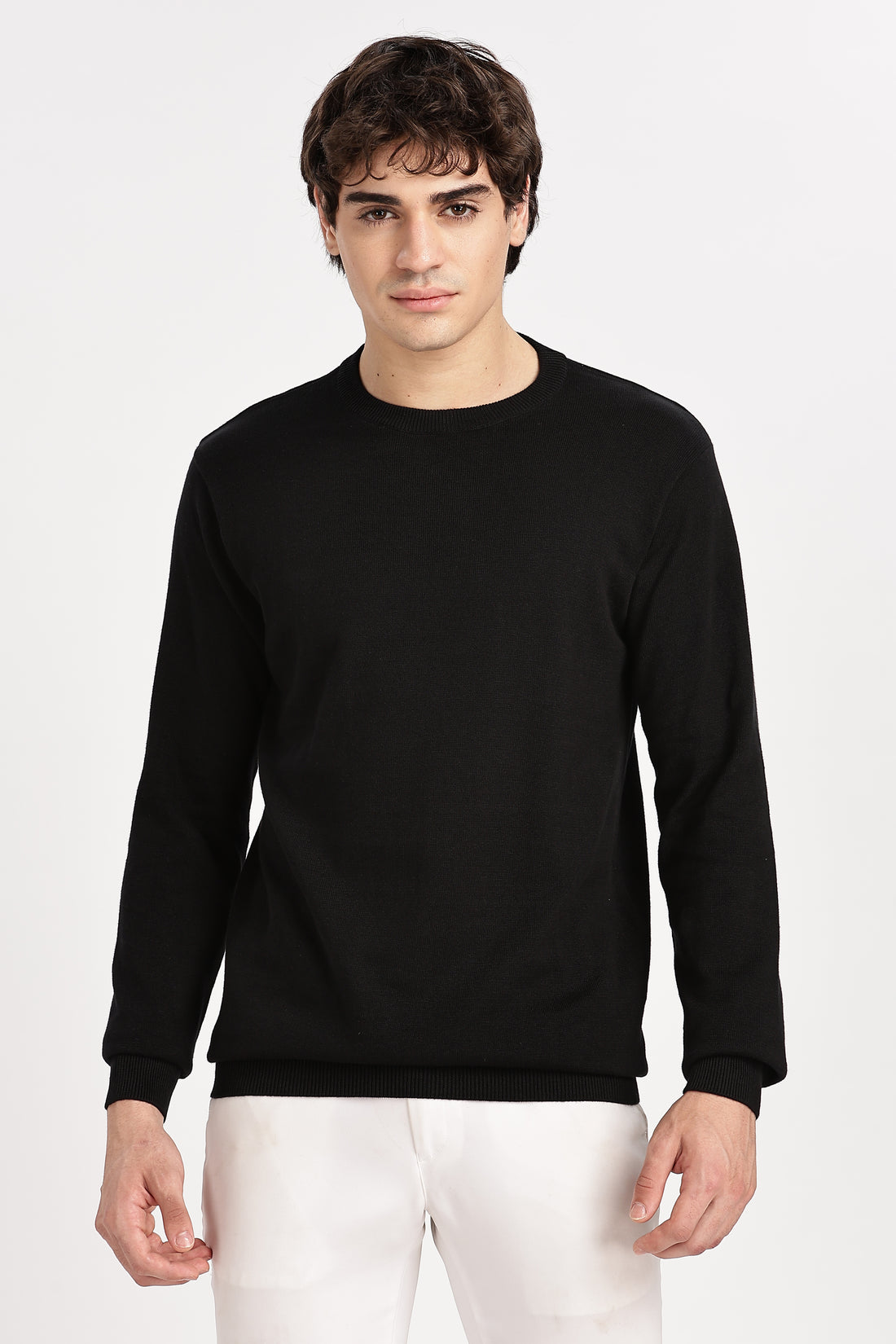 The Essential Crewneck Jumper in Black (Article - 27287)