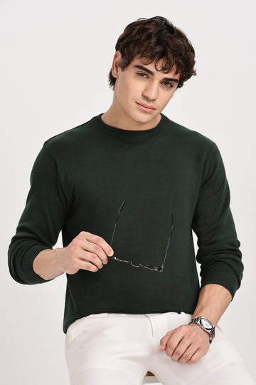 The Essential Crewneck Jumper in Dark Green (Article - 27287)
