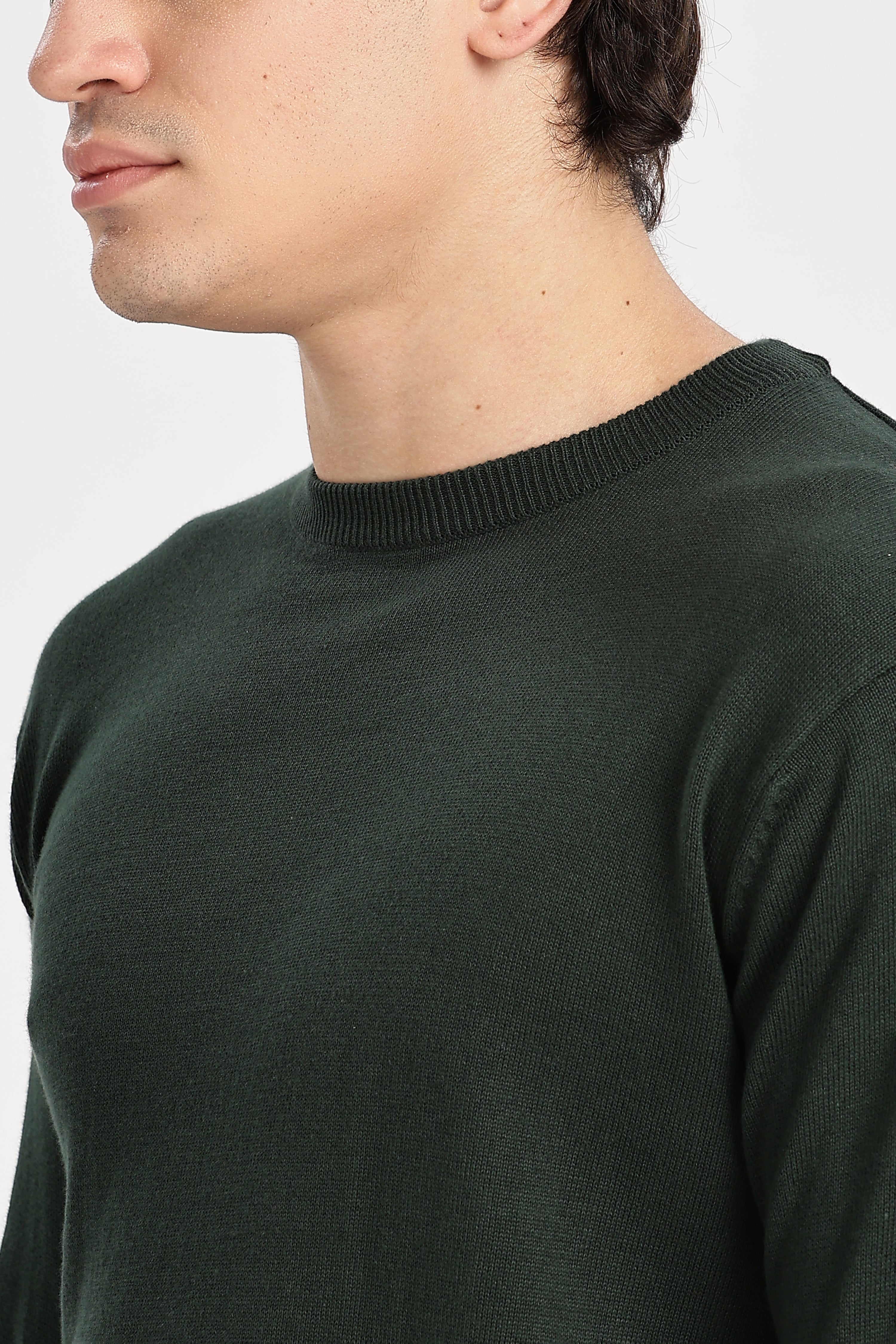 The Essential Crewneck Jumper in Dark Green