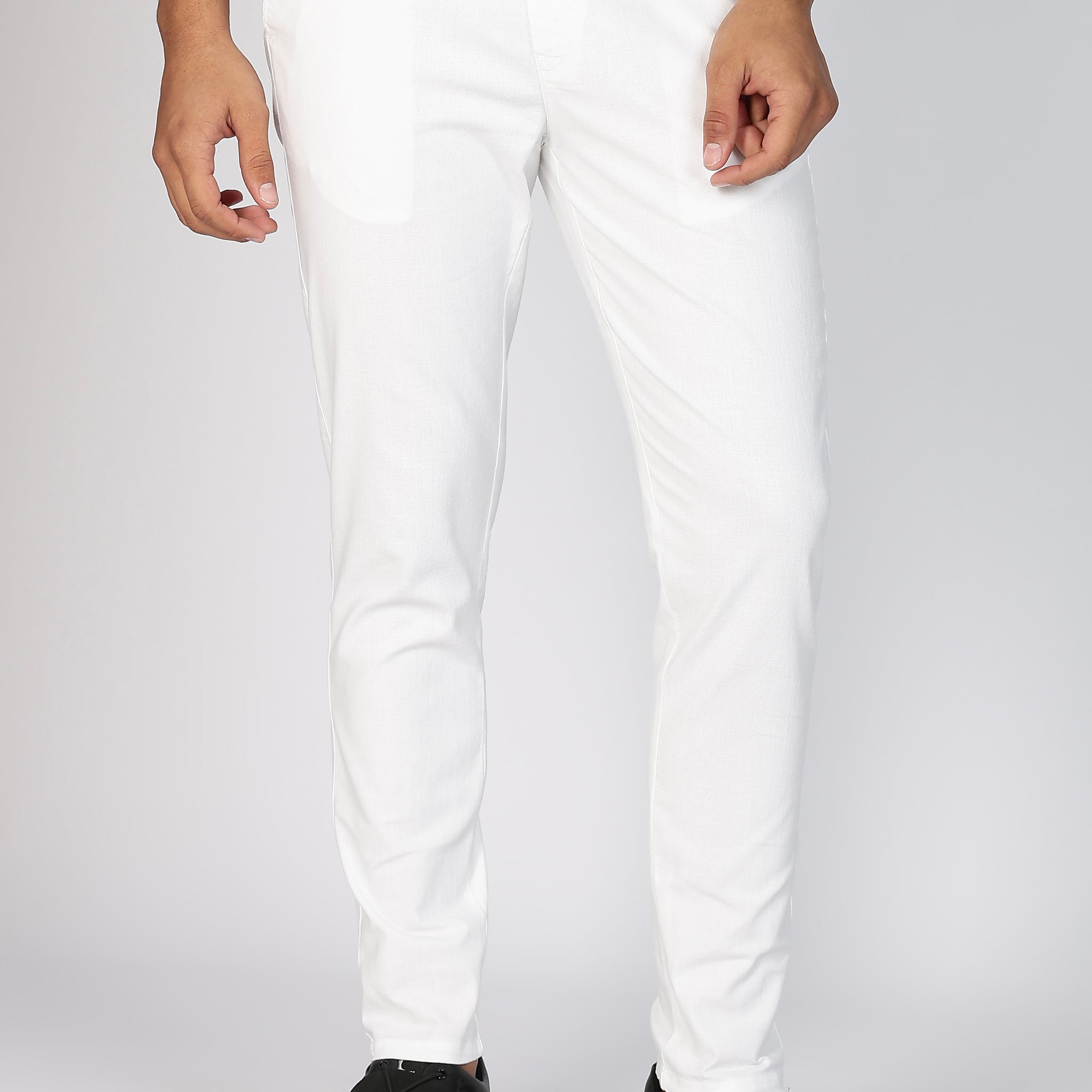 White Linen Polo Fit Trousers (Article B0315)
