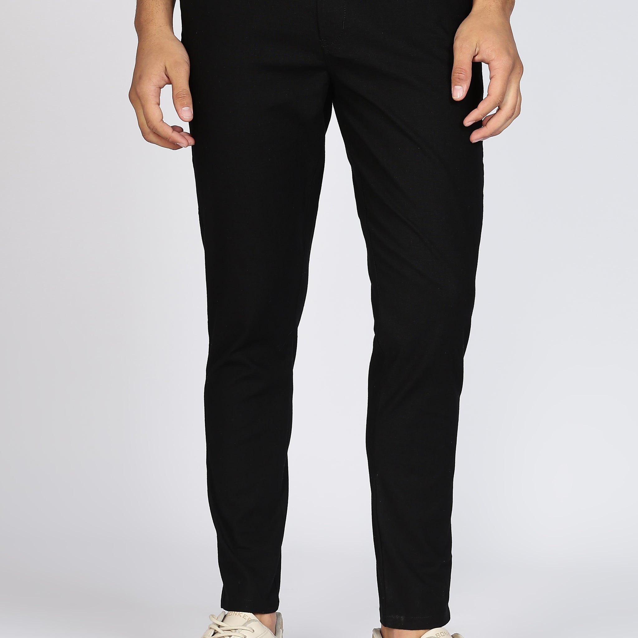 Black Linen Polo Fit Trousers (Article B0315)
