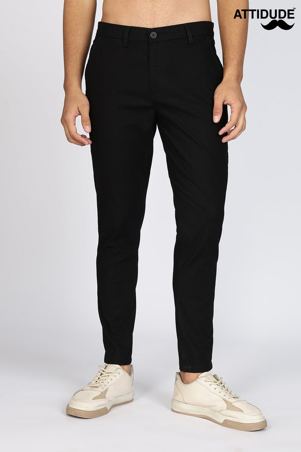 Black Linen Polo Fit Trousers