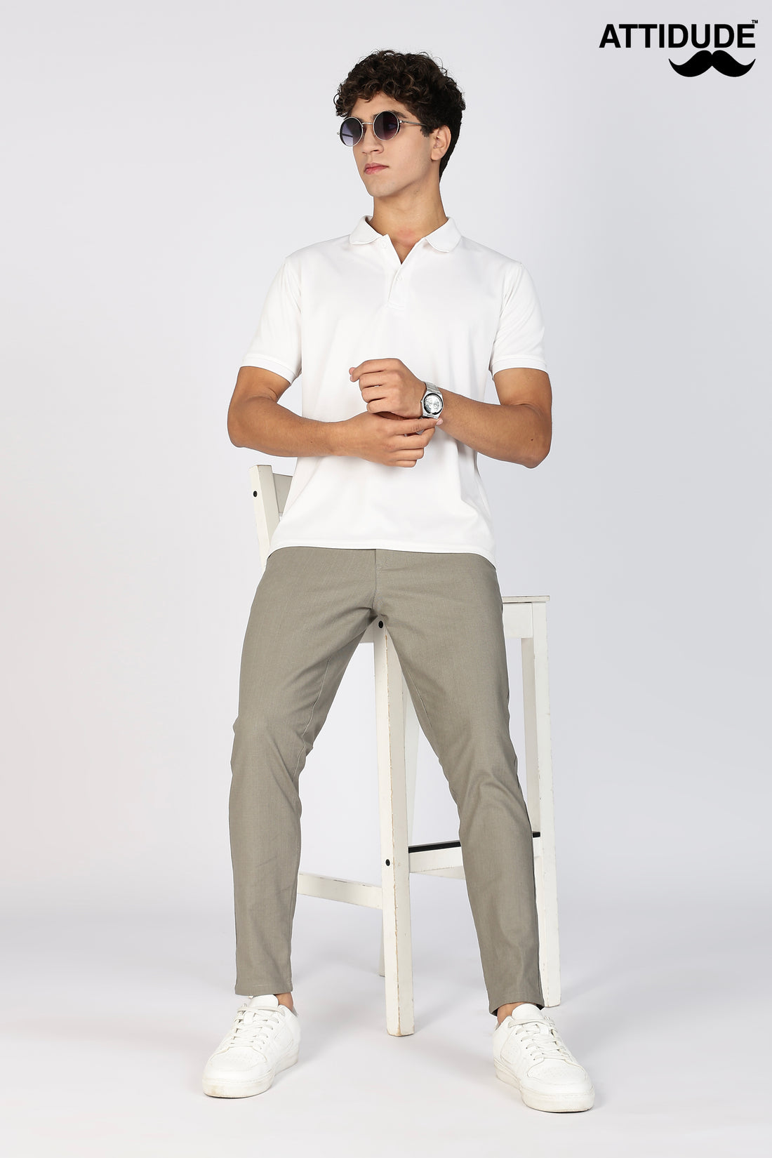 Grey Linen Polo Fit Trousers (Article B0315)