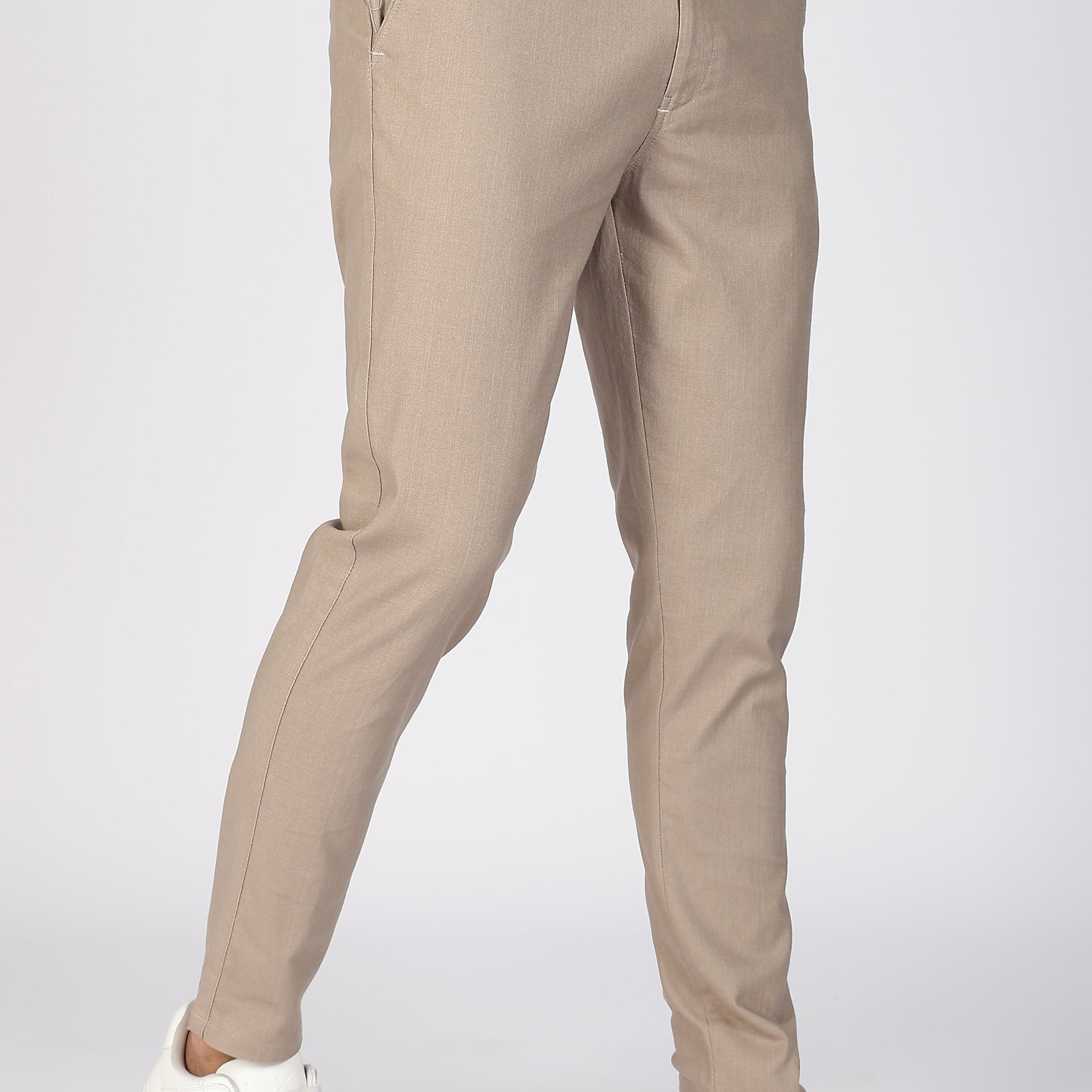 Dark Beige Linen Polo Fit Trousers (Article B0315)