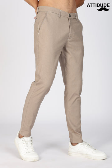 Dark Beige Linen Polo Fit Trousers (Article B0315)