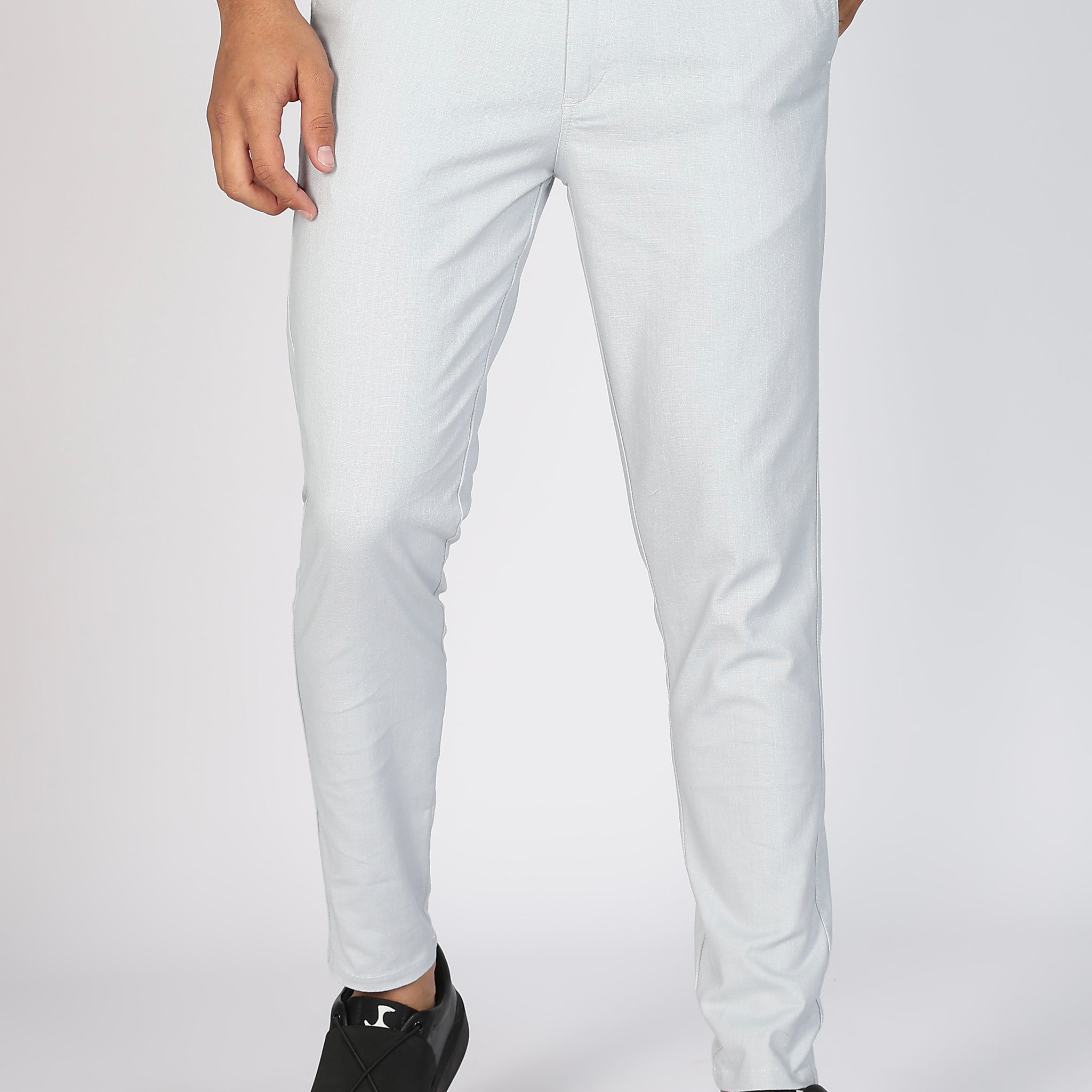 Light Grey Linen Polo Fit Trousers (Article B0315)