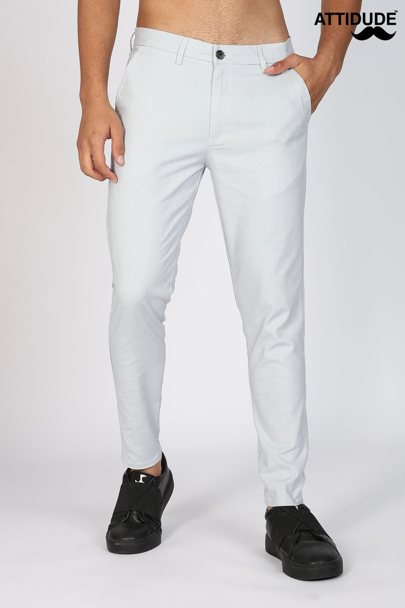 Light Grey Linen Polo Fit Trousers
