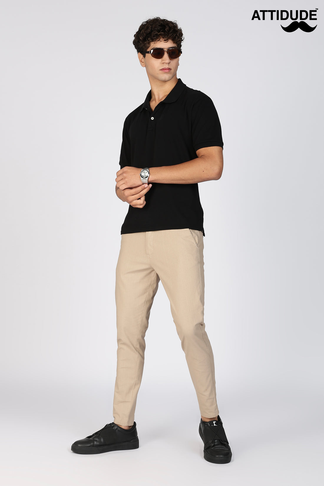 Beige Linen Polo Fit Trousers (Article B0315)