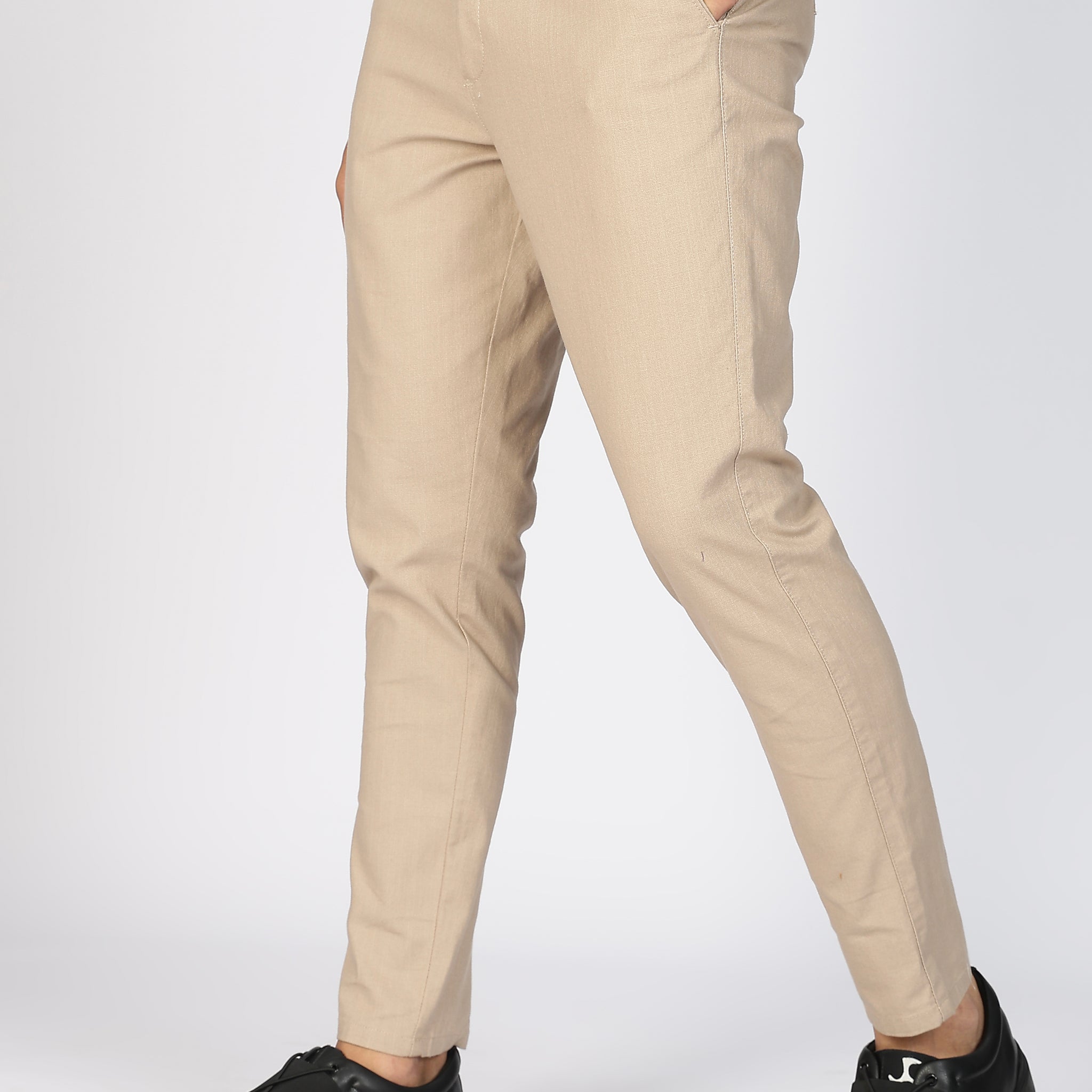 Beige Linen Polo Fit Trousers (Article B0315)