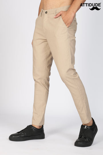 Beige Linen Polo Fit Trousers (Article B0315)