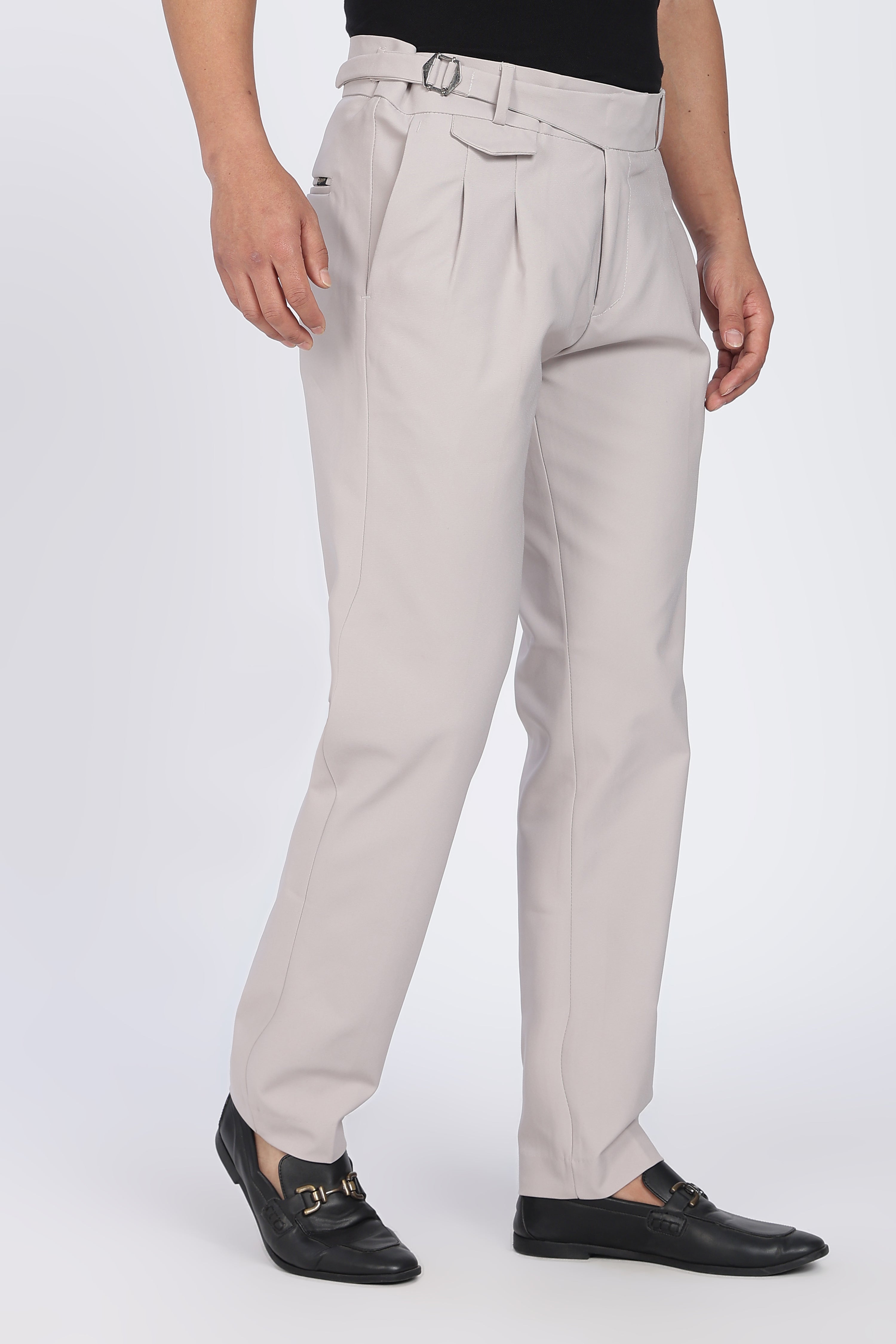 Single Gurkha Tailored Pants – Light Grey