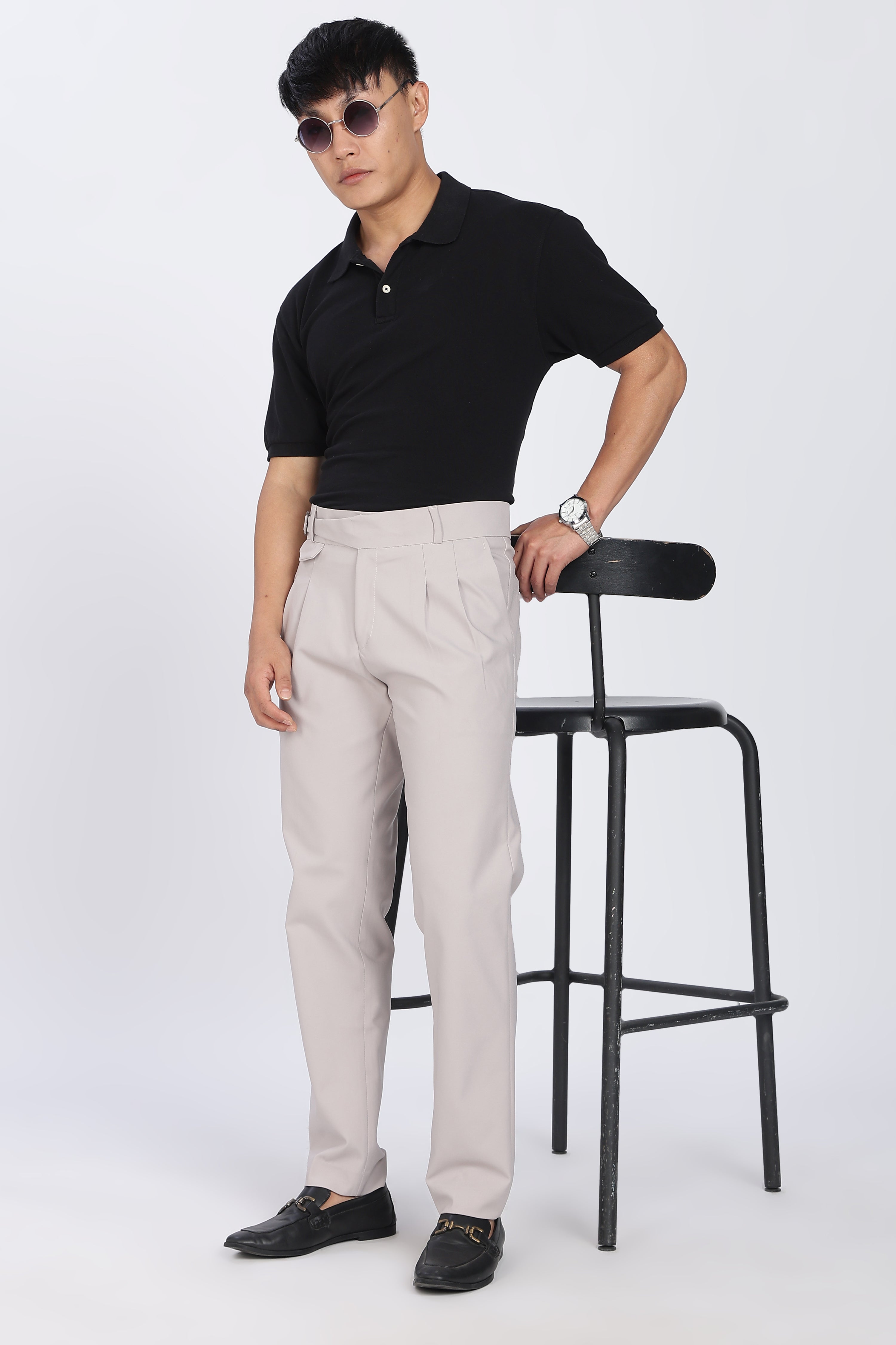 Single Gurkha Tailored Pants – Light Grey