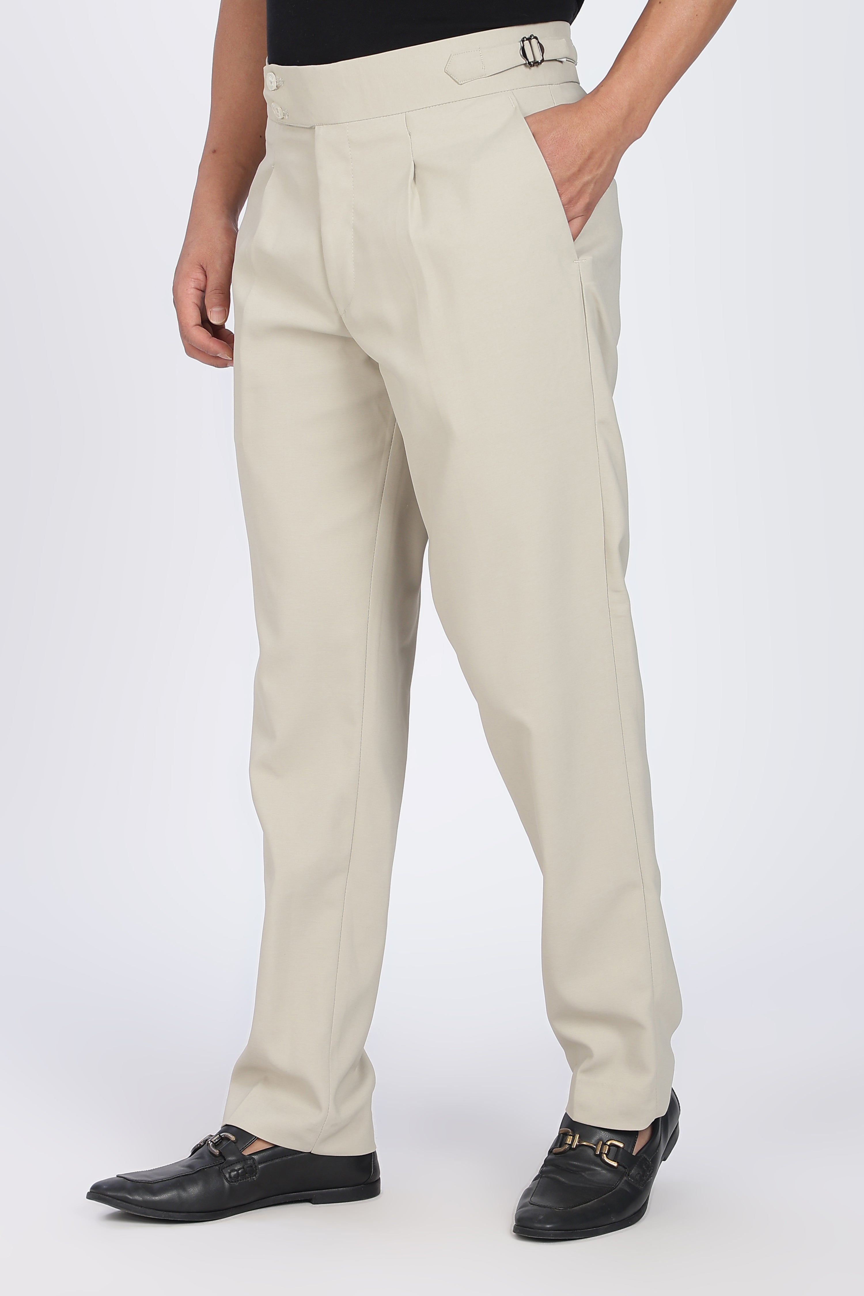 Double Gurkha Tailored Pants – Cream