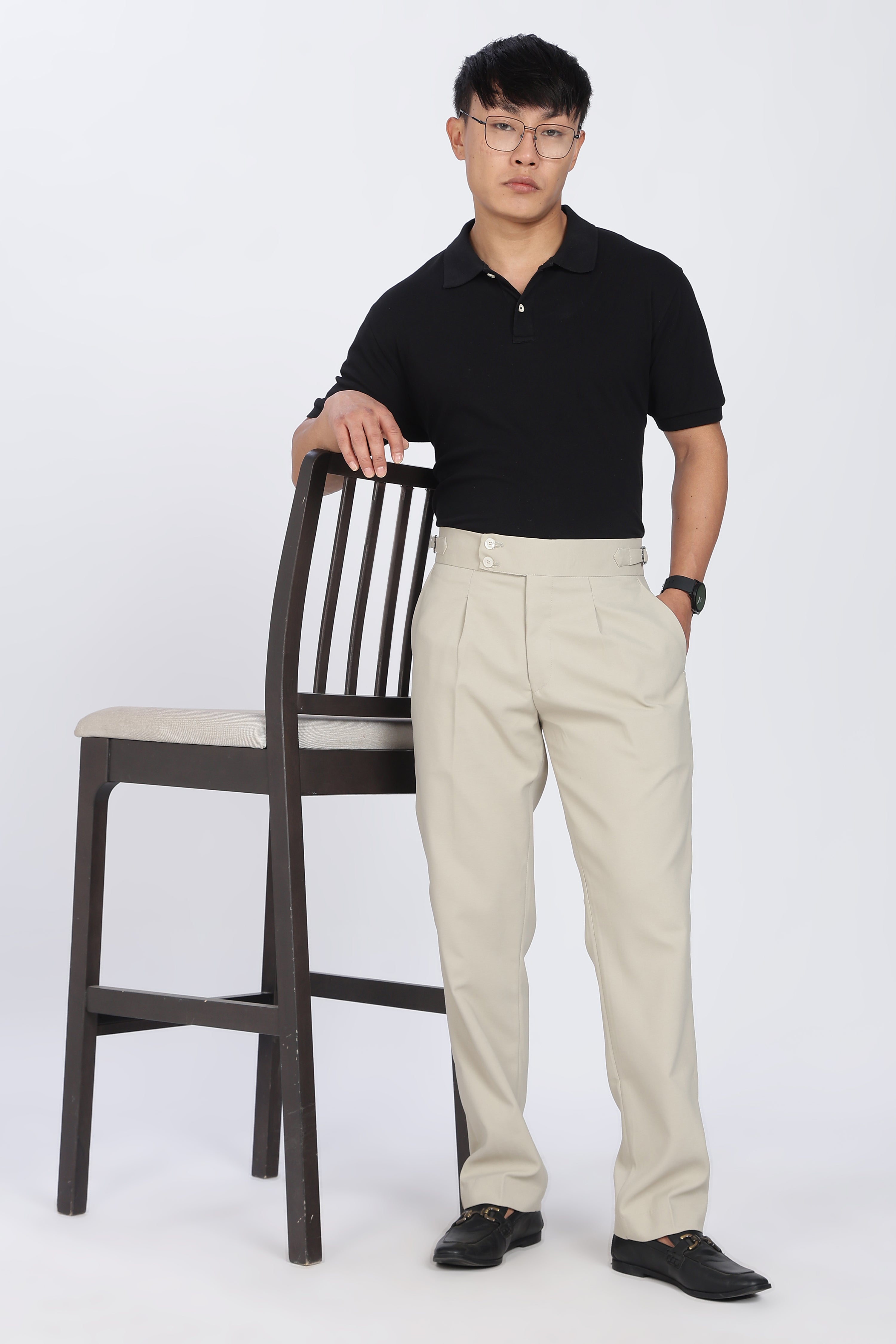 Double Gurkha Tailored Pants – Cream