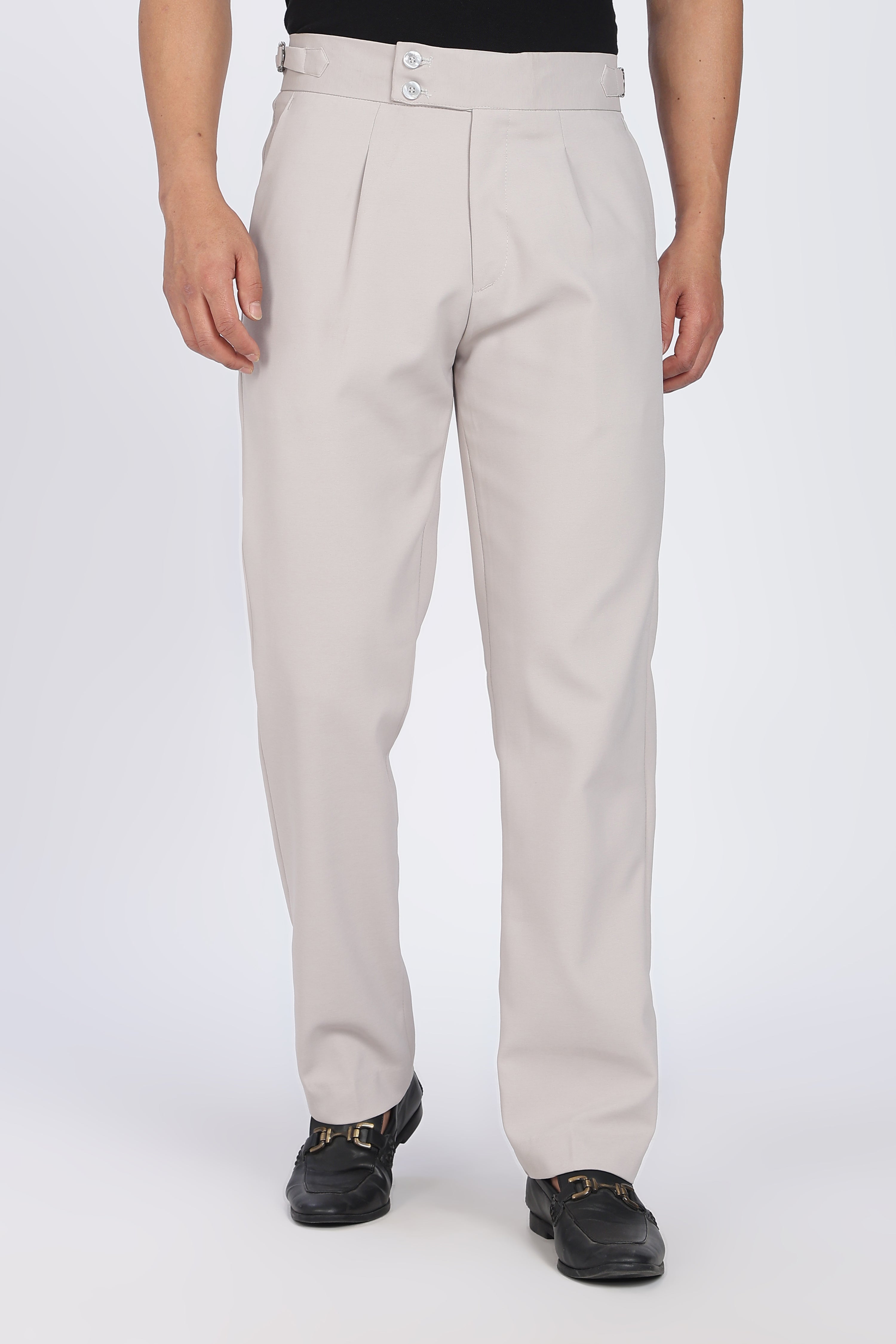 Double Gurkha Tailored Pants – Light Grey