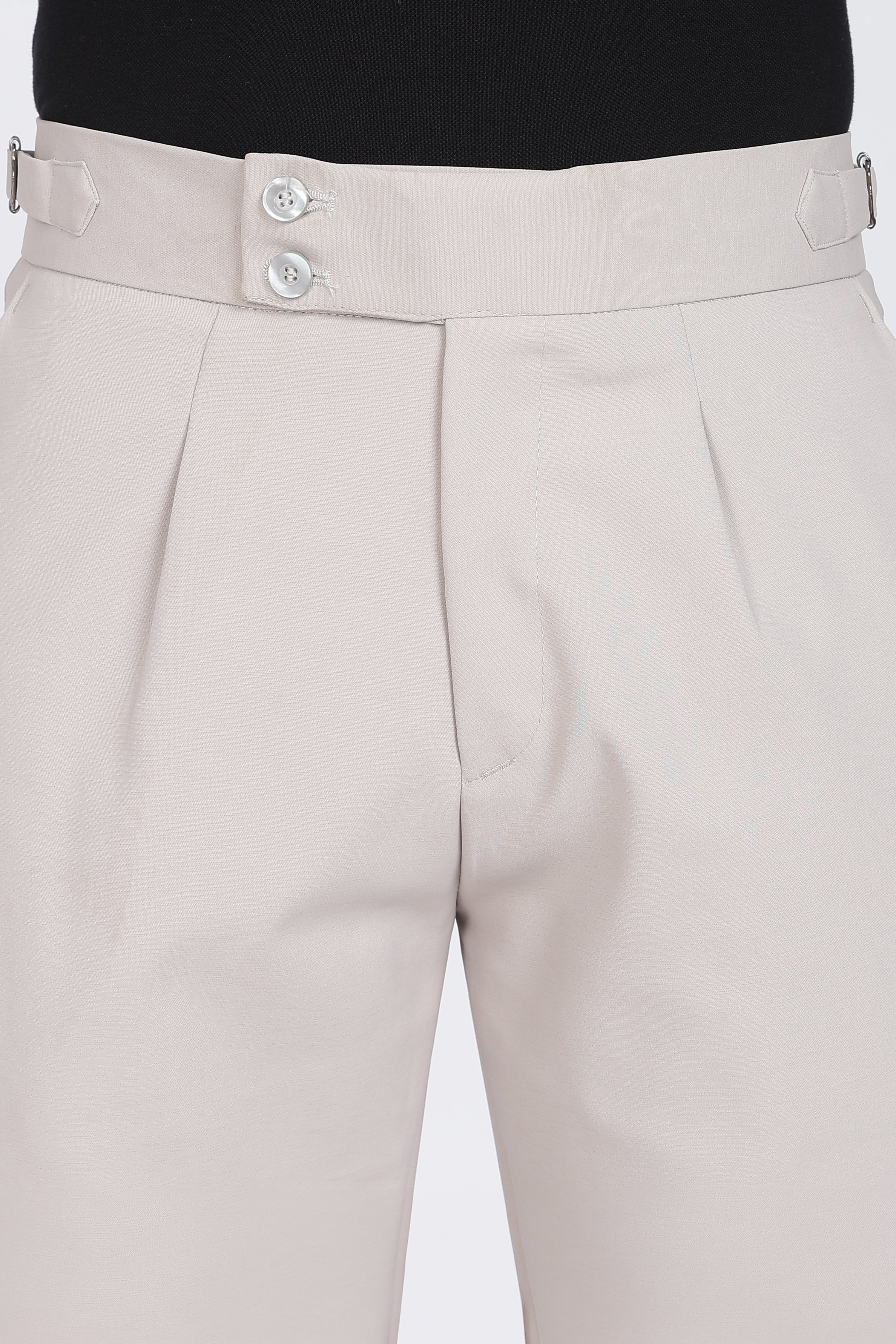 Double Gurkha Tailored Pants – Light Grey