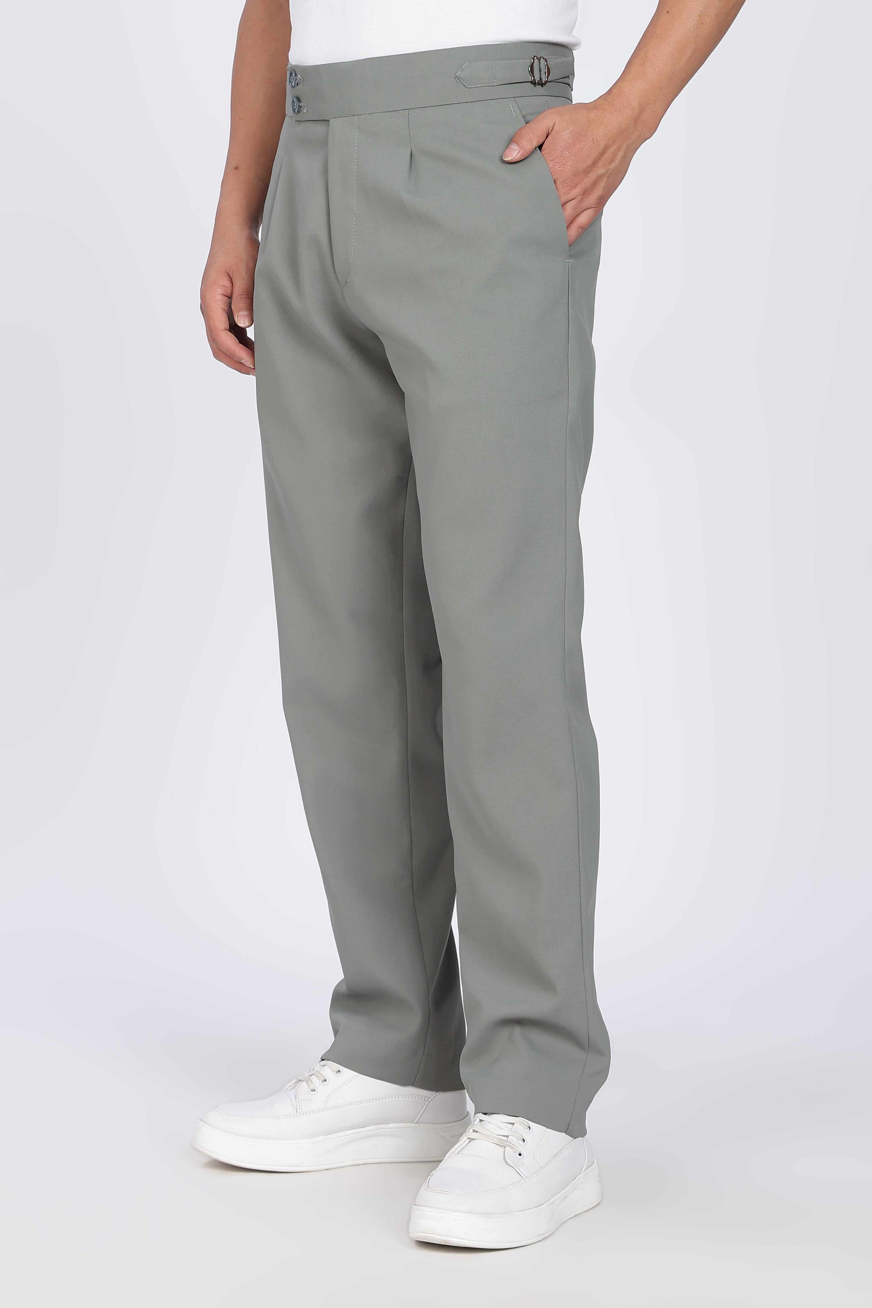 Double Gurkha Tailored Pants – Sage Green