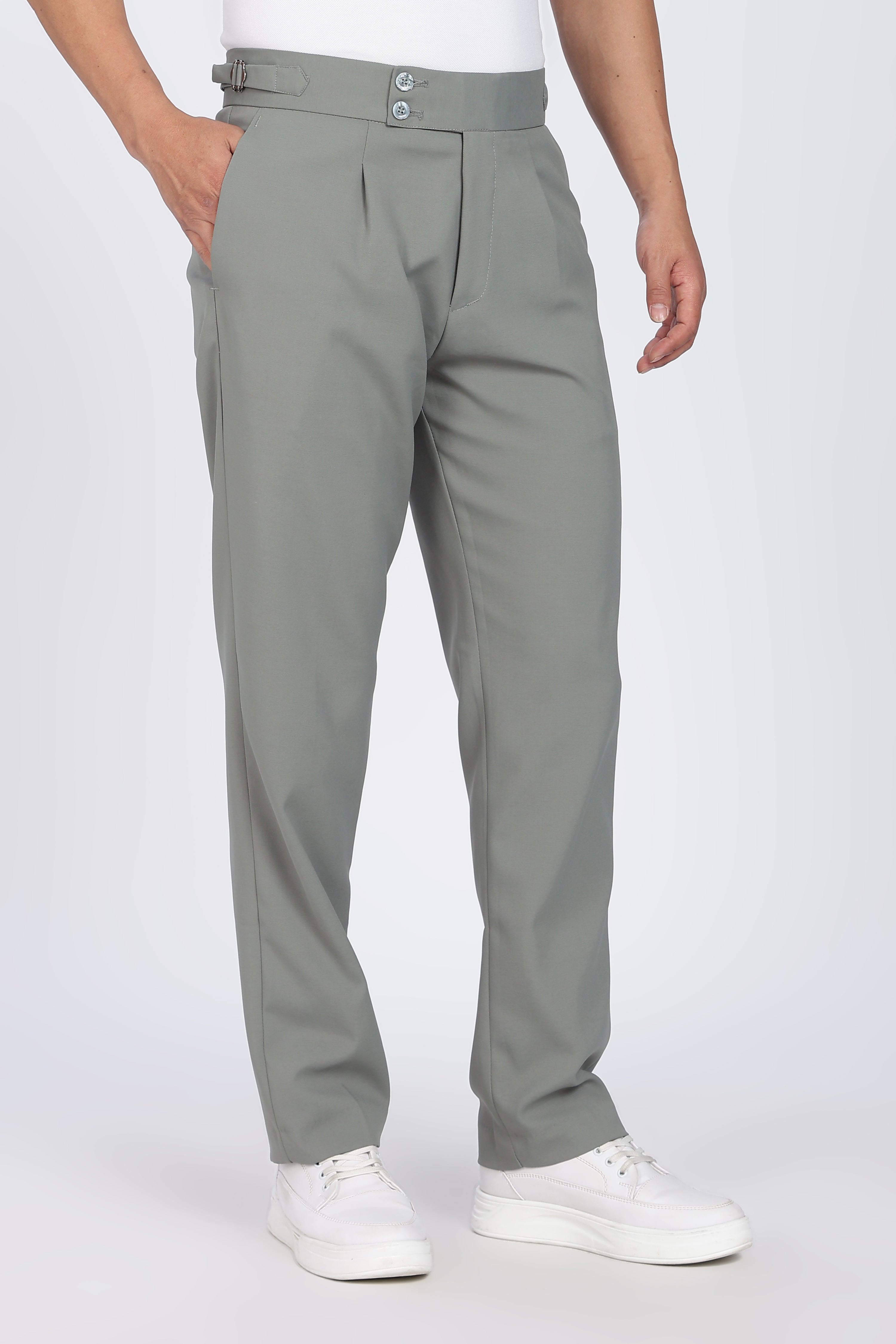 Double Gurkha Tailored Pants – Sage Green