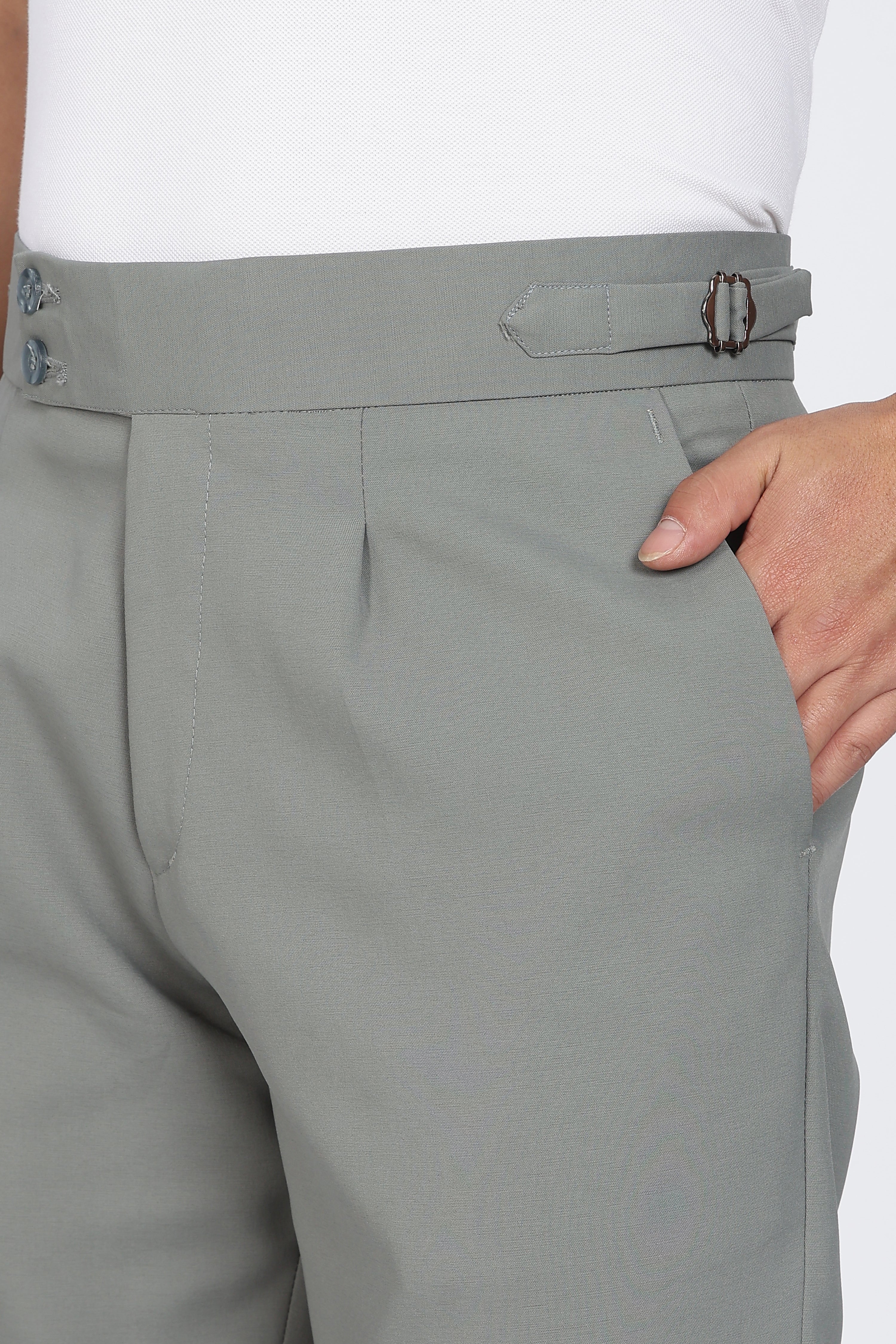 Double Gurkha Tailored Pants – Sage Green